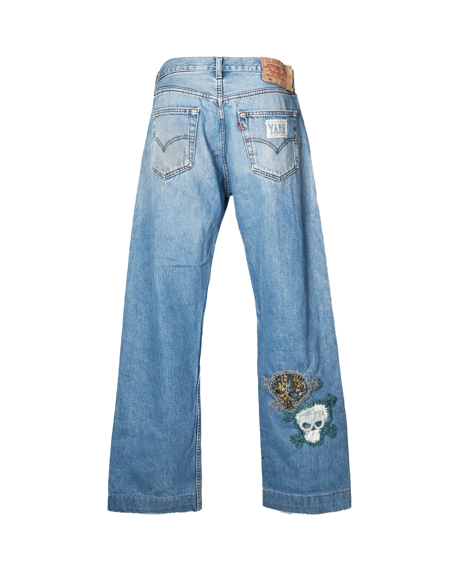 Y.A.R.N.・ヤーン - デニムパンツ Y.A.R.N. SKULL DENIM-8 (W31) / MULTI
