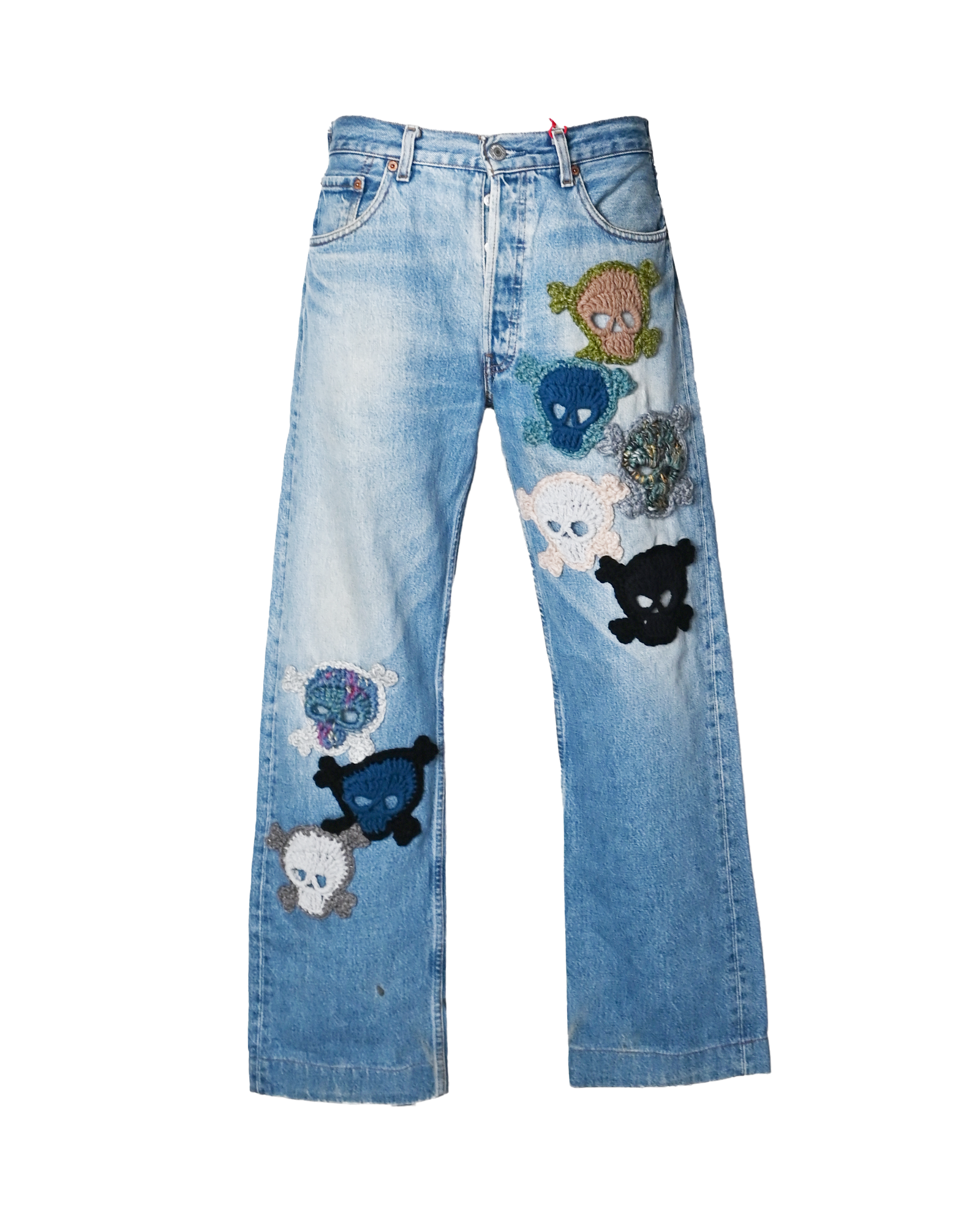 Y.A.R.N.・ヤーン - デニムパンツ Y.A.R.N. SKULL DENIM-8 (W31) / MULTI