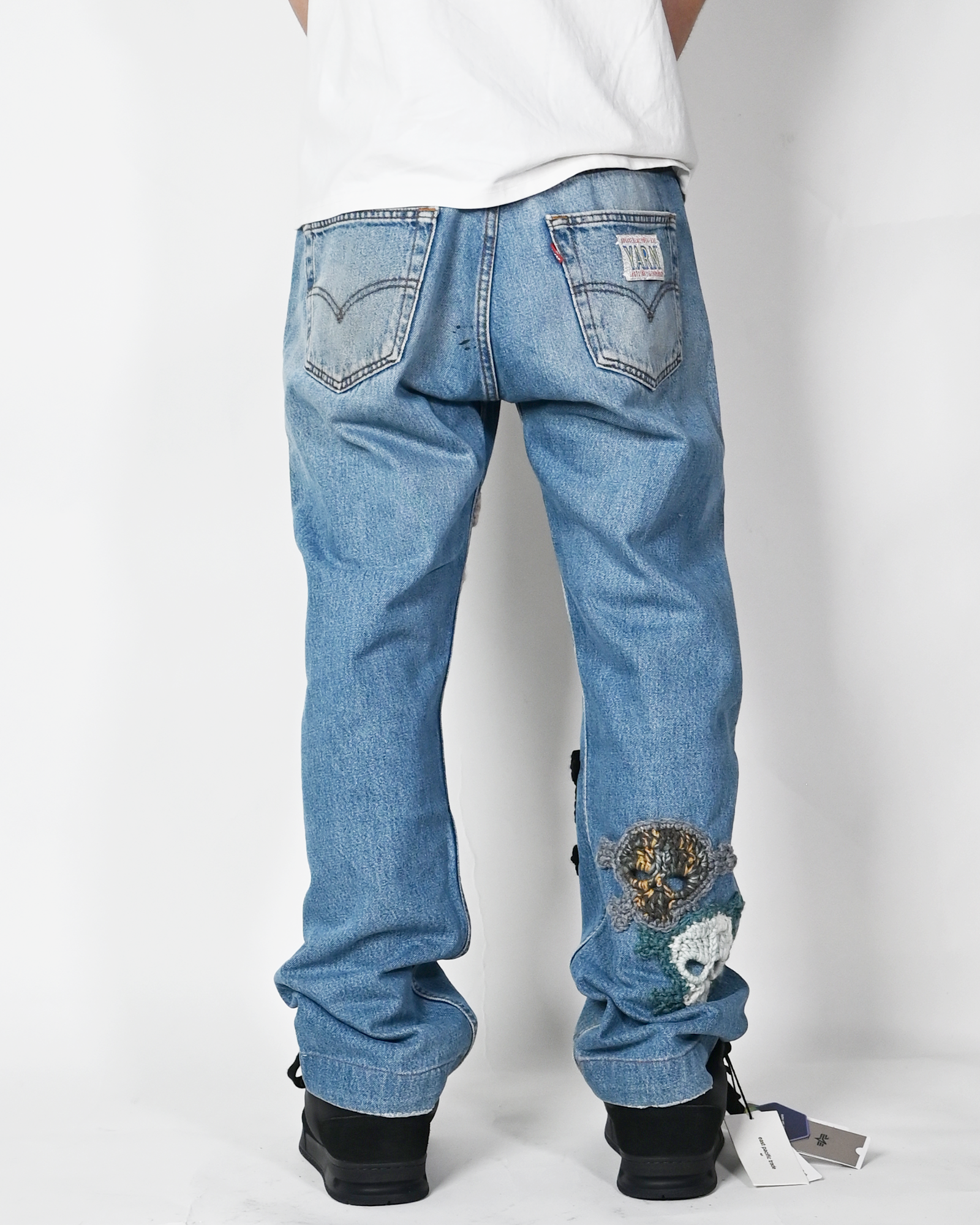 Y.A.R.N.・ヤーン - デニムパンツ Y.A.R.N. SKULL DENIM-8 (W31) / MULTI