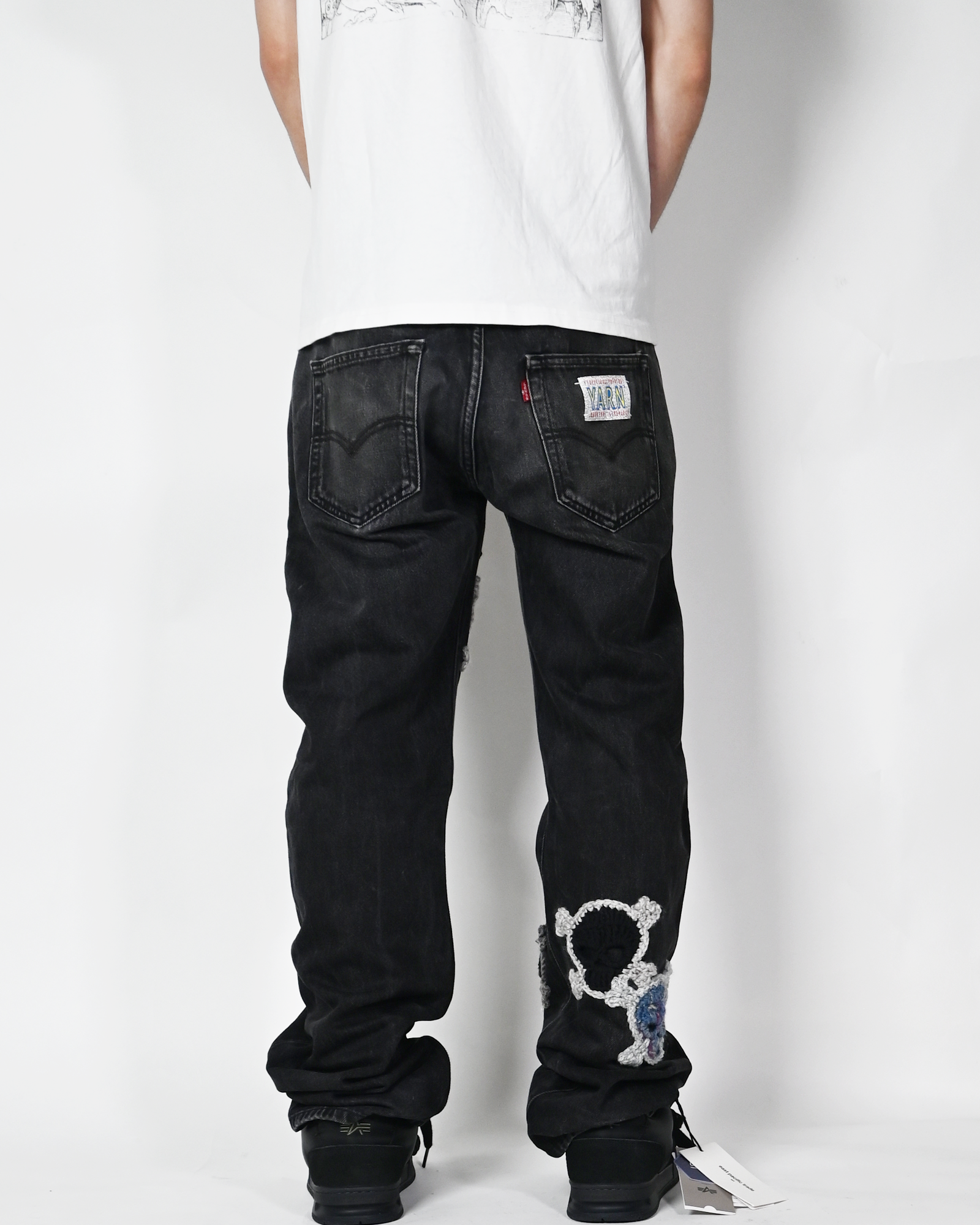 Y.A.R.N.・ヤーン - デニムパンツ Y.A.R.N. SKULL DENIM-7 (W33)/ MULTI