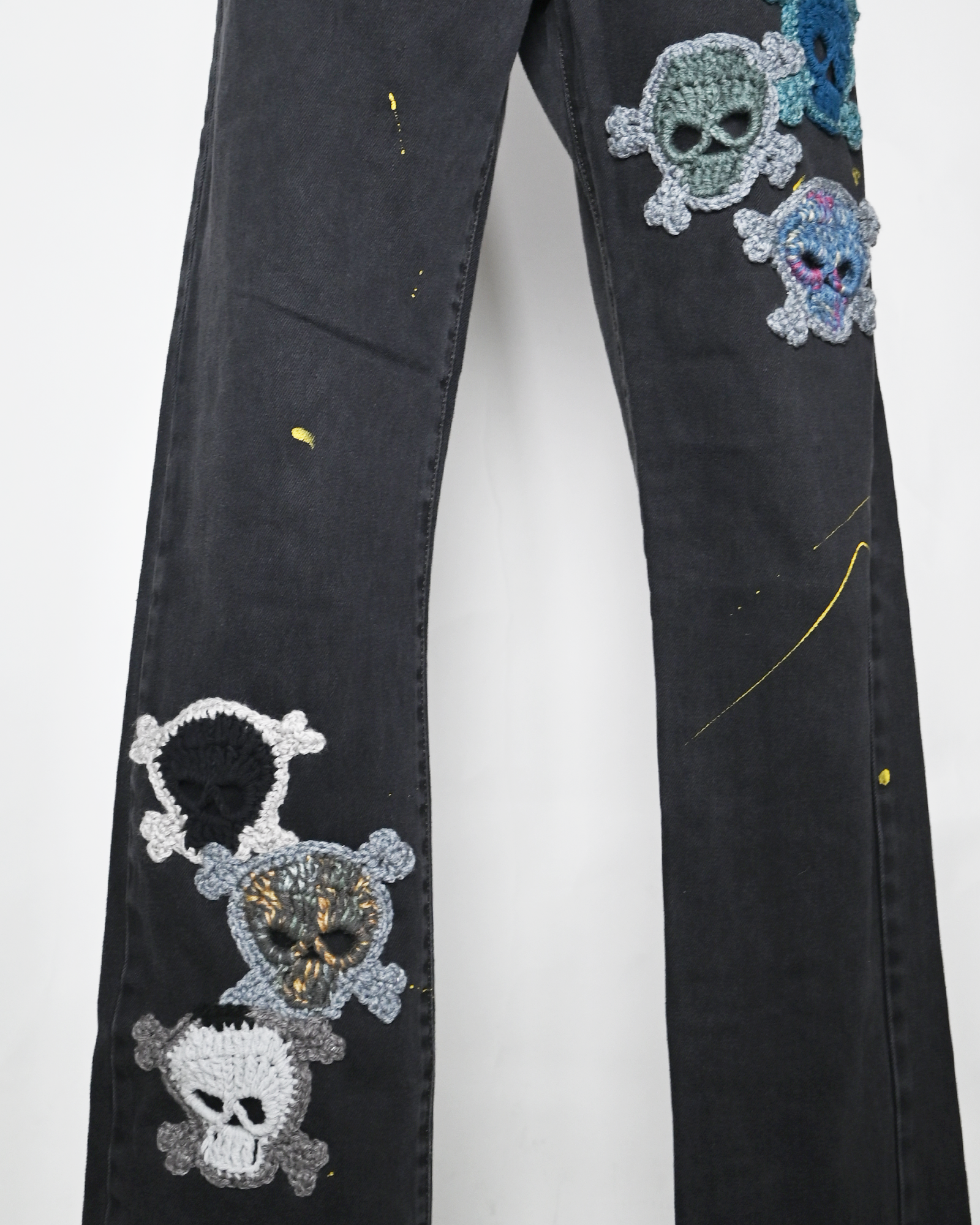 Y.A.R.N.・ヤーン - デニムパンツ Y.A.R.N. SKULL DENIM-6 (W36) / MULTI