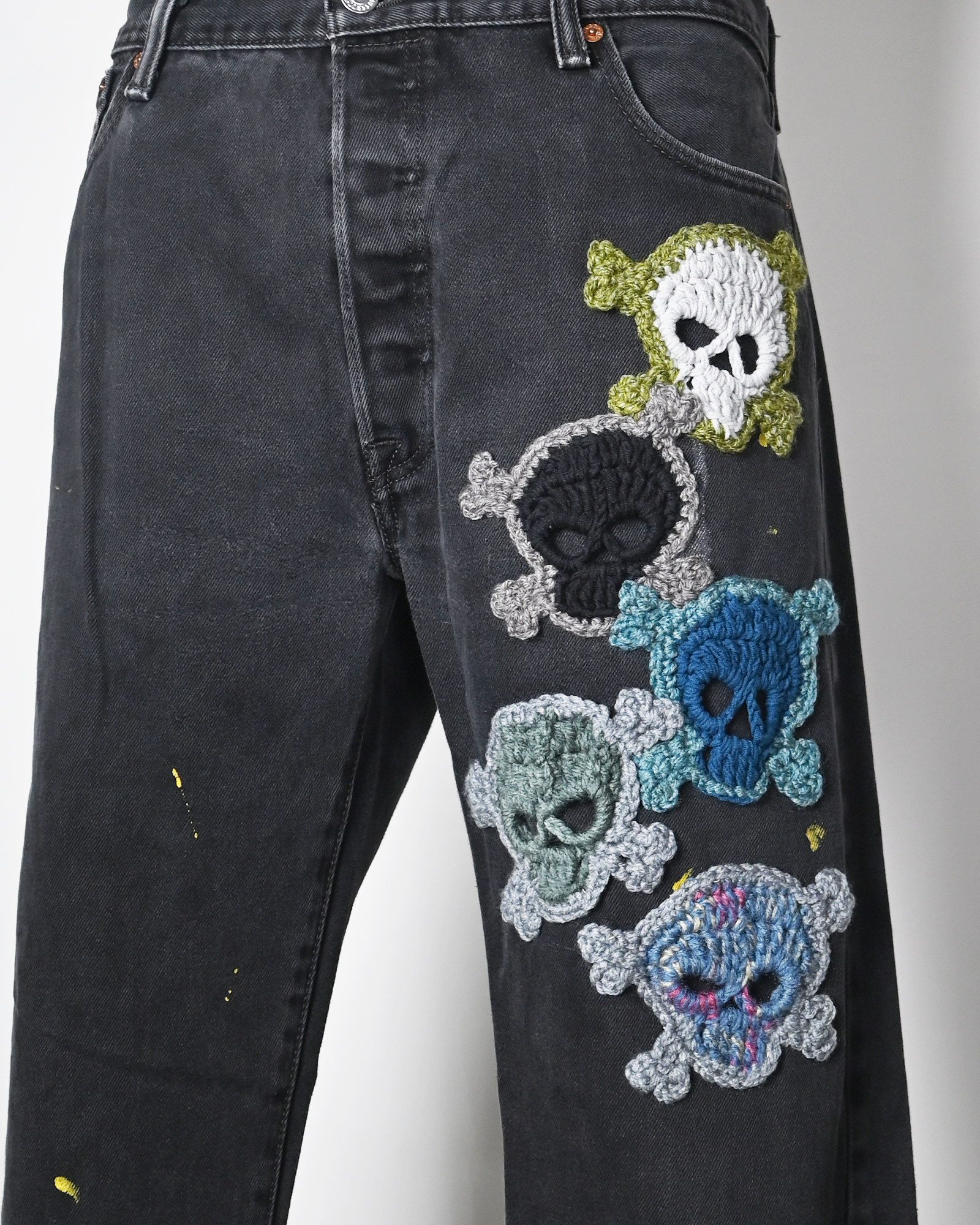 Y.A.R.N.・ヤーン - デニムパンツ Y.A.R.N. SKULL DENIM-6 (W36) / MULTI