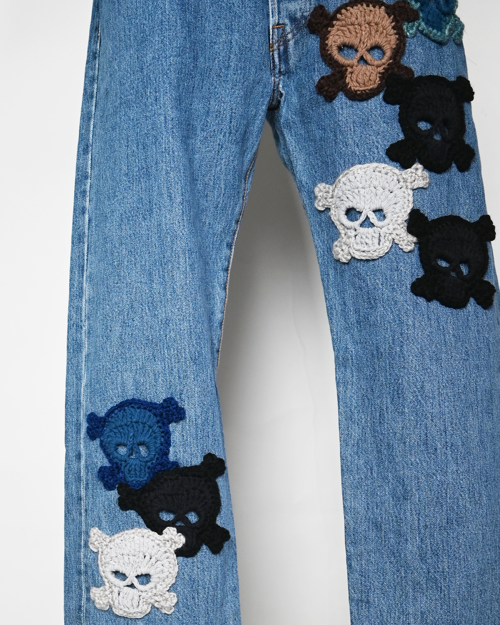 Y.A.R.N.・ヤーン - デニムパンツ Y.A.R.N. SKULL DENIM-5 (W34) / MULTI
