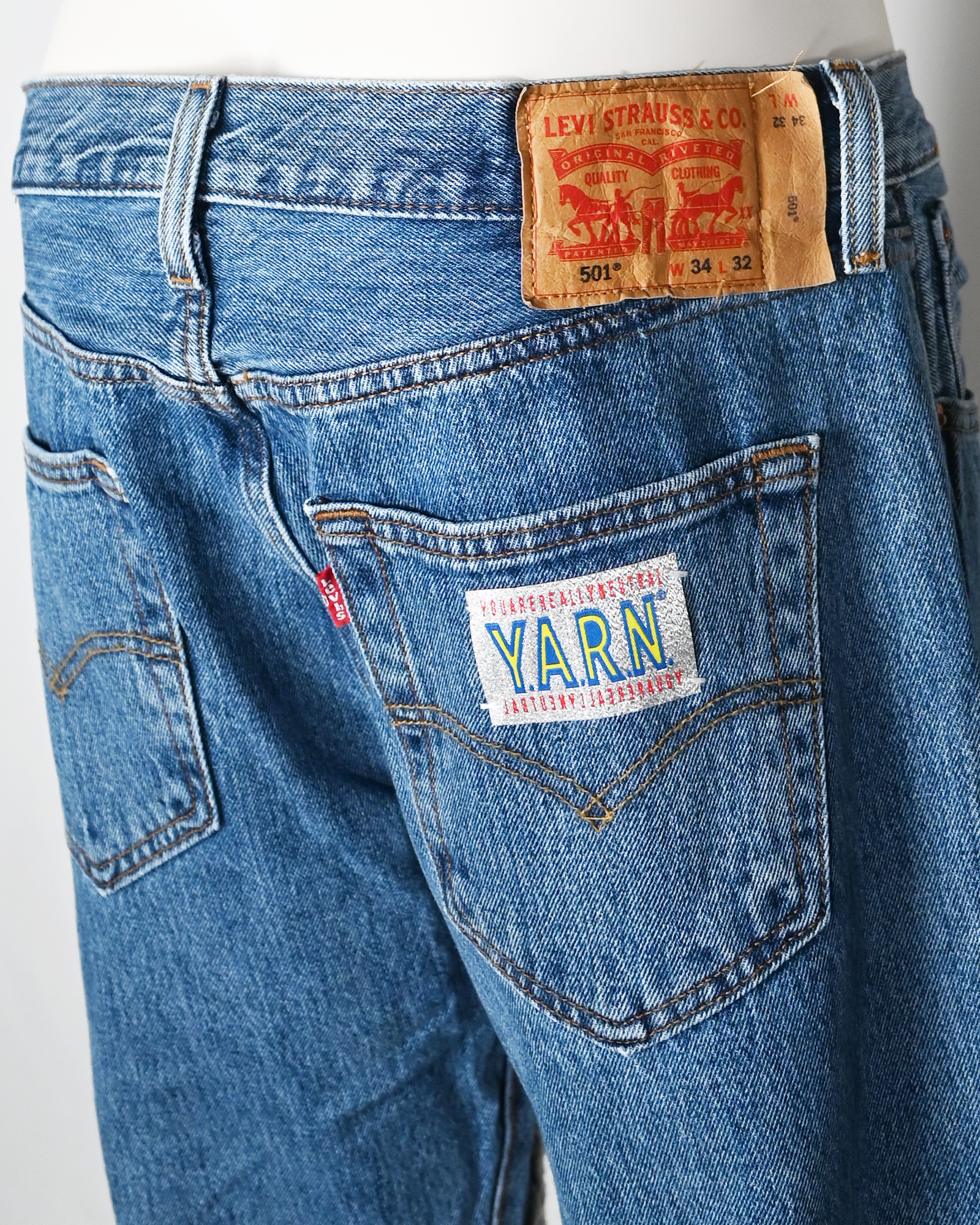 Y.A.R.N.・ヤーン - デニムパンツ Y.A.R.N. SKULL DENIM-5 (W34) / MULTI