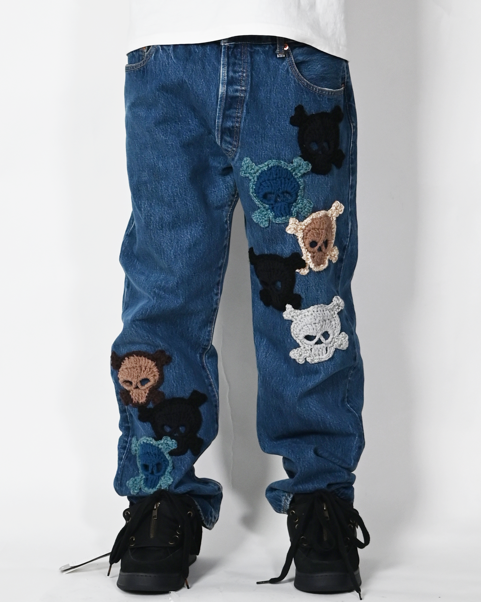 Y.A.R.N.・ヤーン - デニムパンツ Y.A.R.N. SKULL DENIM-3 (W36) / MULTI