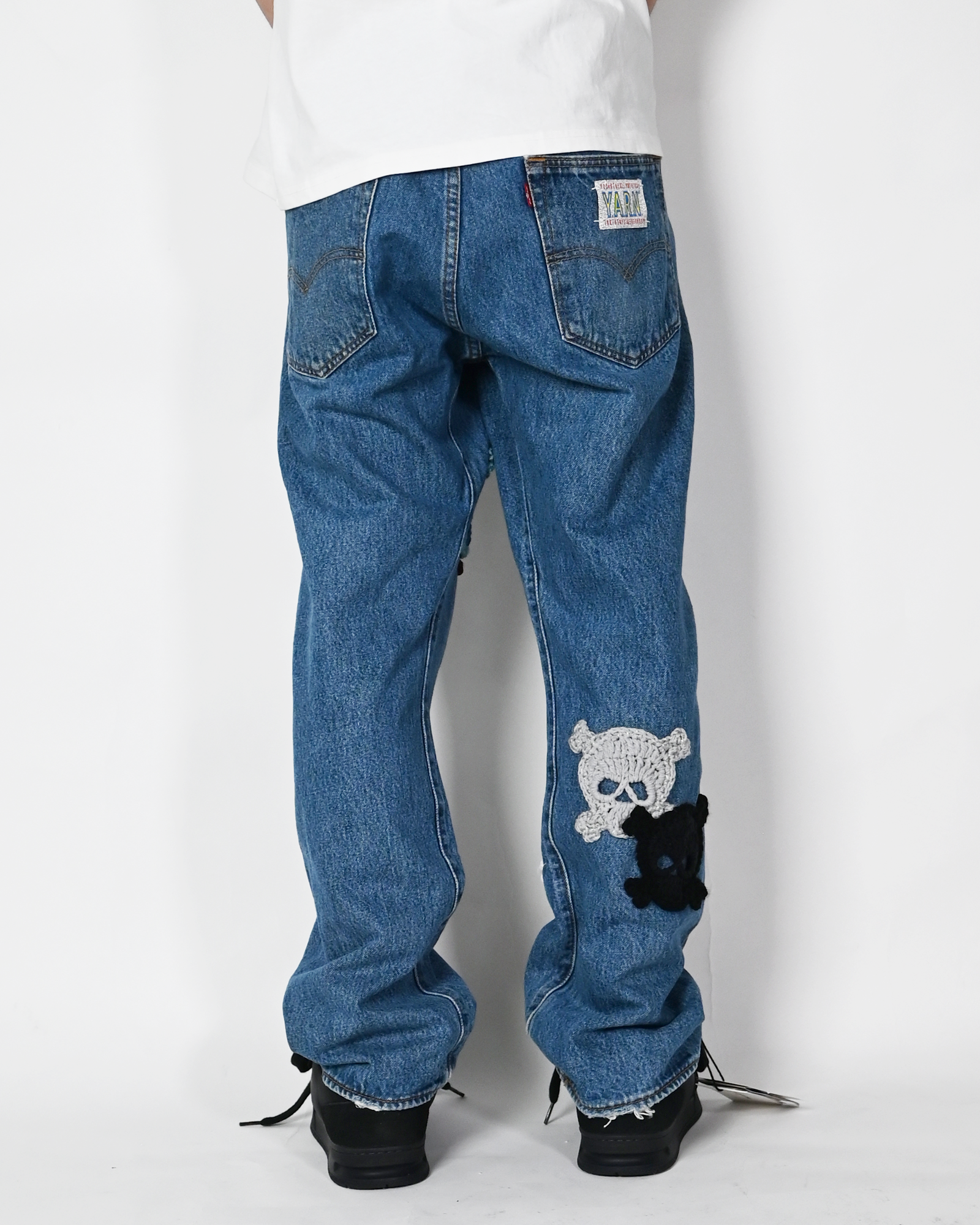 Y.A.R.N.・ヤーン - デニムパンツ Y.A.R.N. SKULL DENIM-2 (W36) / MULTI