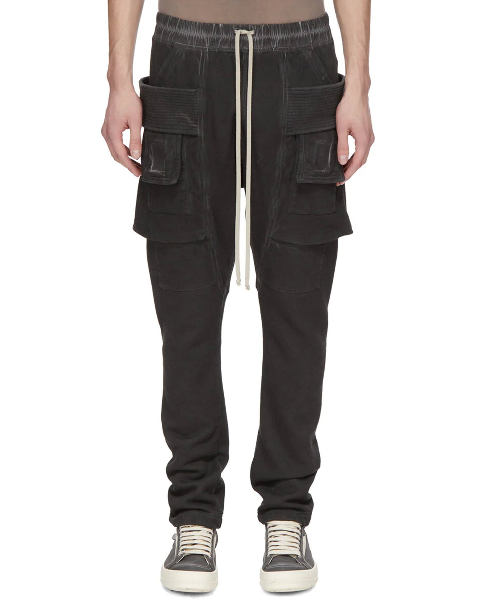 RICK OWENS DRKSHDW・リックオウエンス ダークシャドウ - カーゴパンツ CREATCH CARGO DRAWSTRING / FADED BLACK