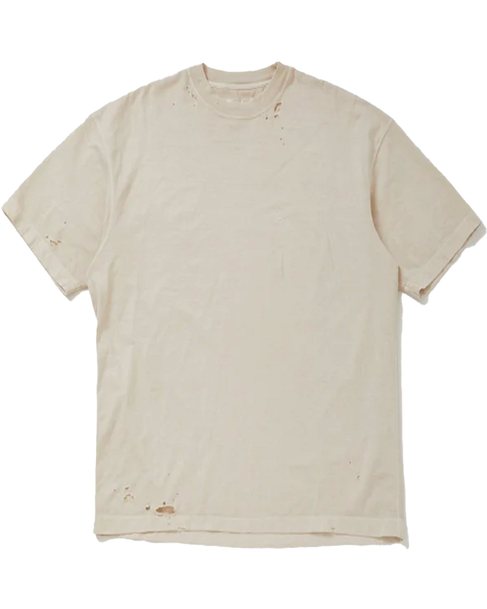 ALMOST BLACK・オールモスト ブラック - トップス DAMEGE DYEING SHORT SLEEVE / BEIGE