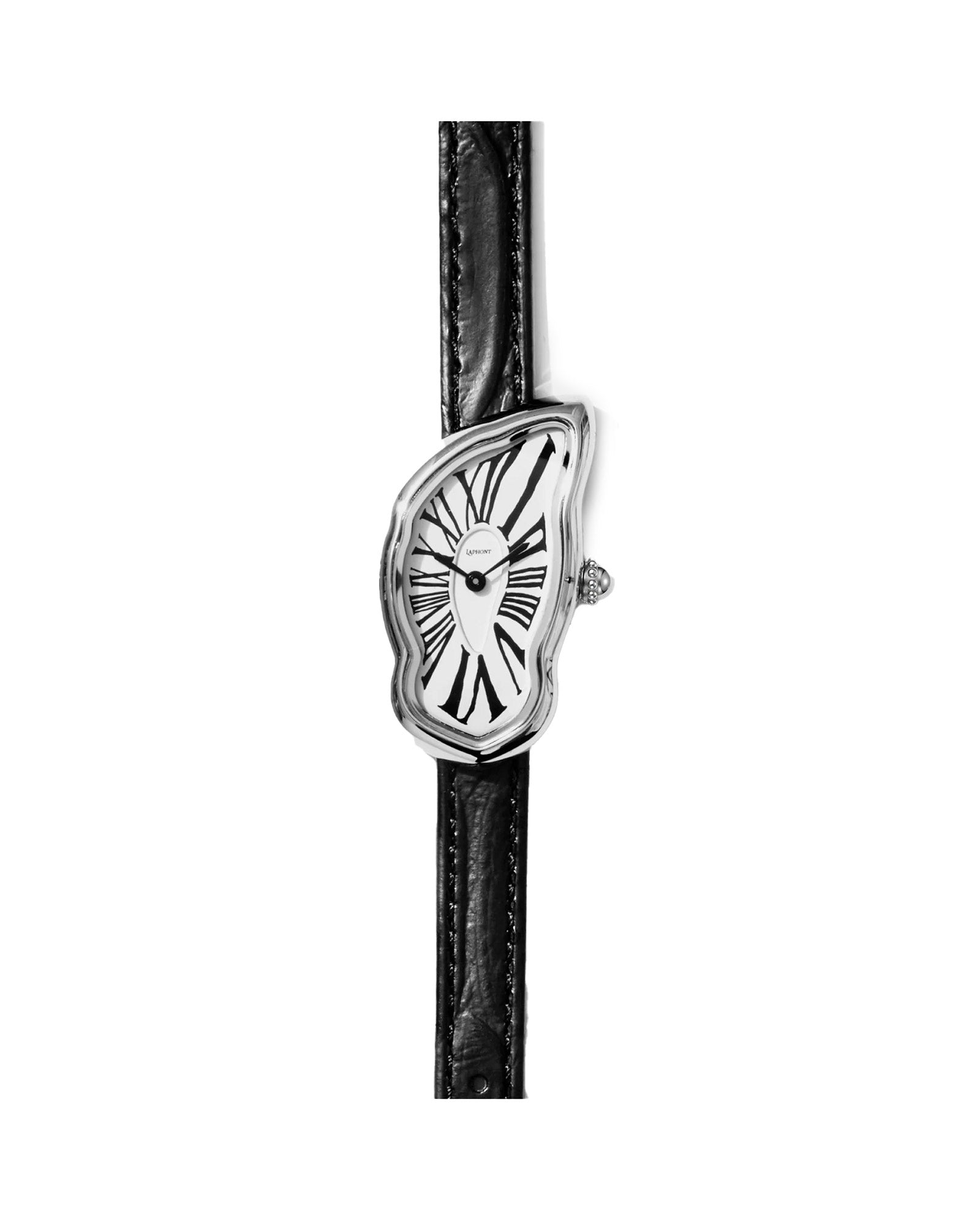 MELTING WATCH SILVER WHITE BLACK(MEN'S STRAP) / SILVER
