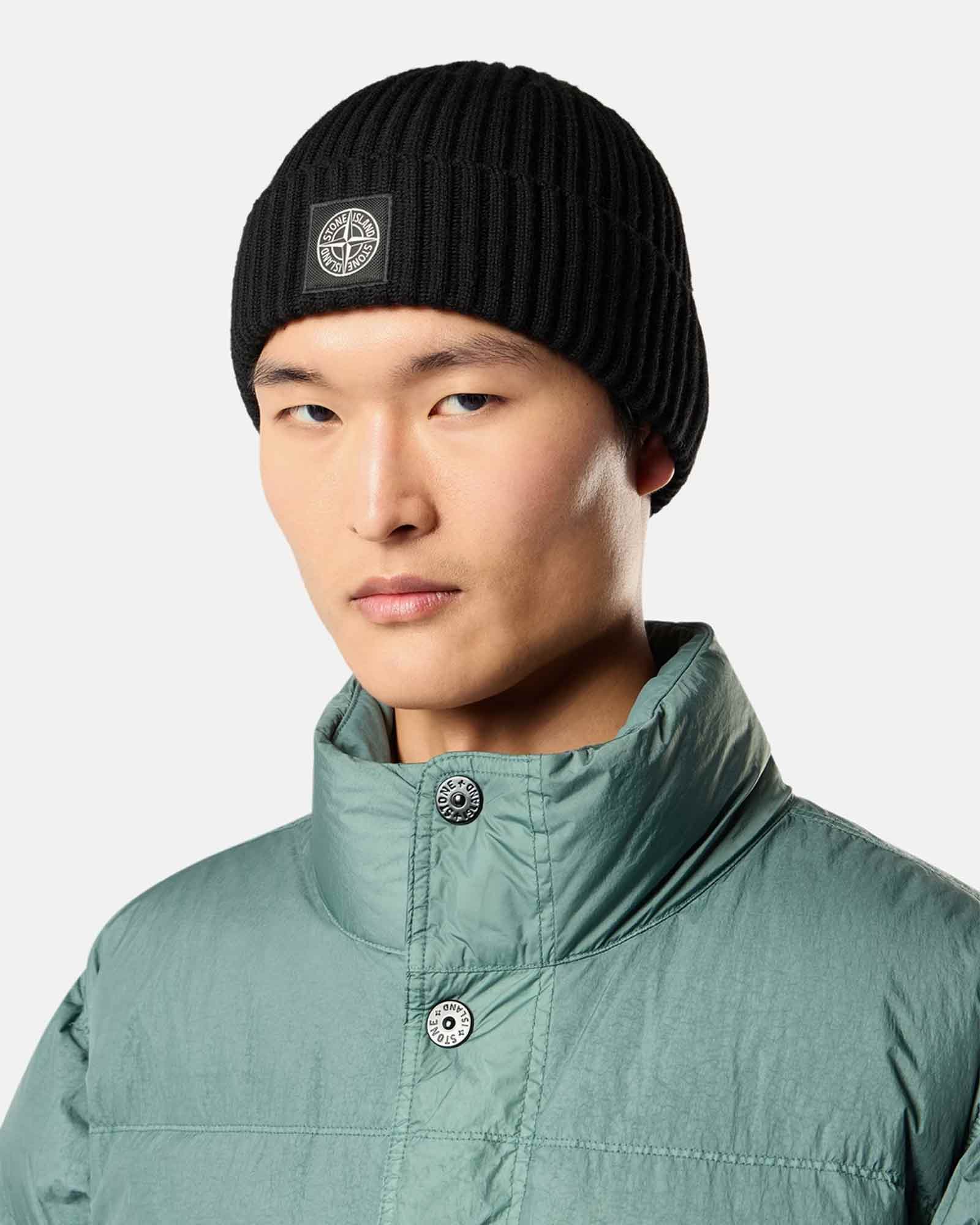 STONE ISLAND・ストーンアイランド - ニットキャップ・ビーニー FULL RIB RWS WOOL N100002 / BLACK