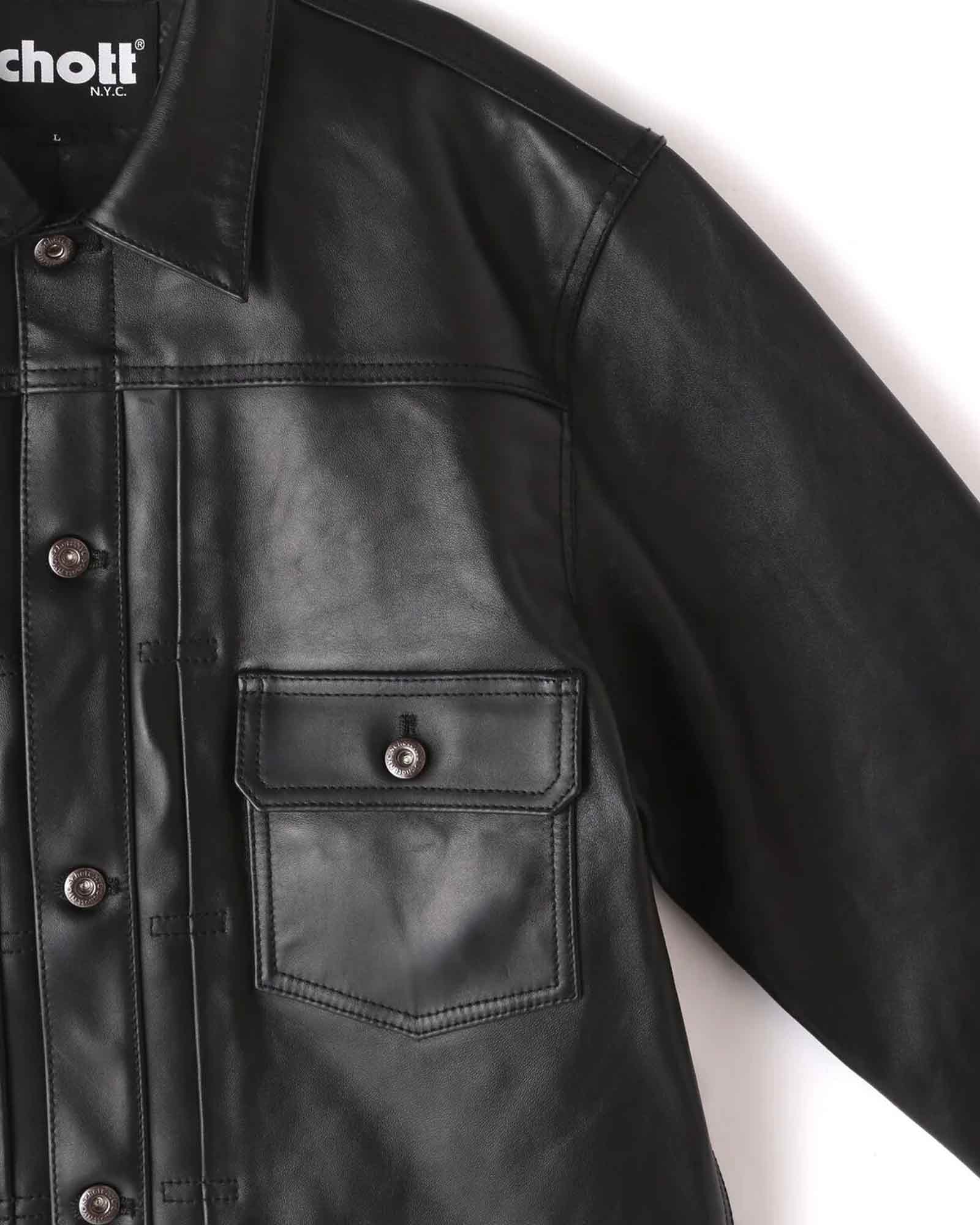 Schott・ショット -  SHEEP LEATHER 1st TRACKER JACKET / BLACK