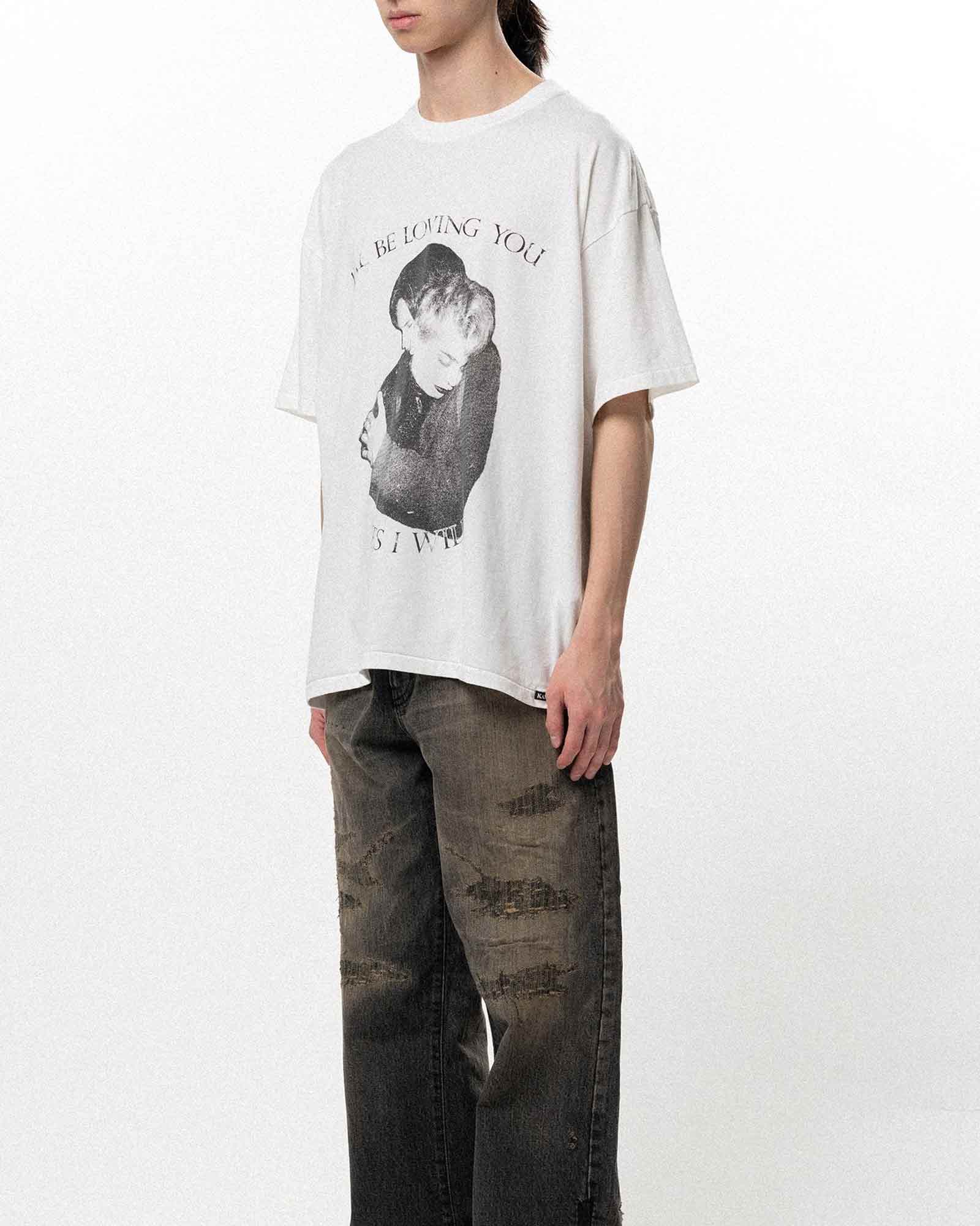 KAMIYA (カミヤ) SS26 “LOVING” TEE T/C / WHITE | Detail Application