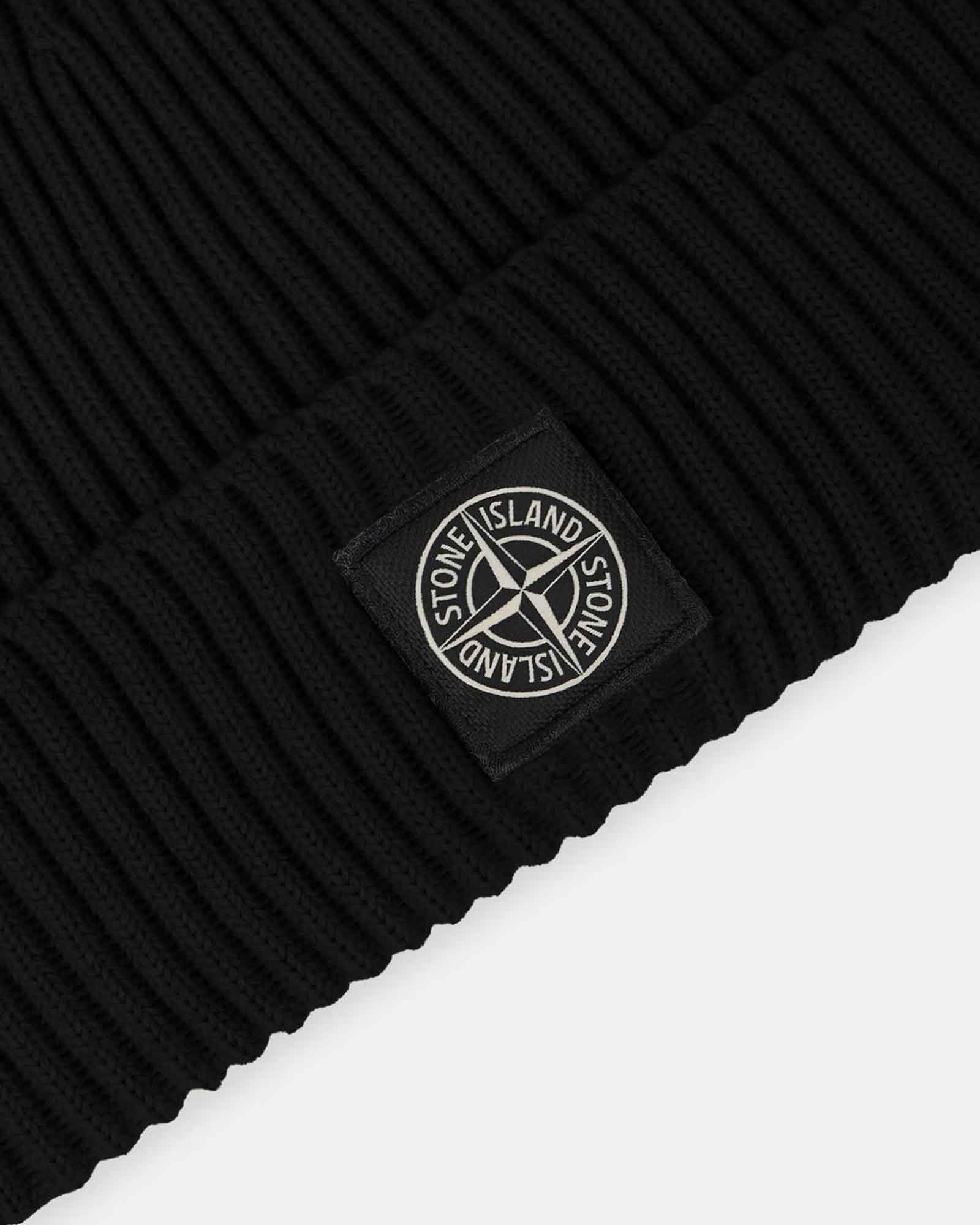 STONE ISLAND・ストーンアイランド - ニットキャップ・ビーニー FULL RIB RWS WOOL N100002 / BLACK