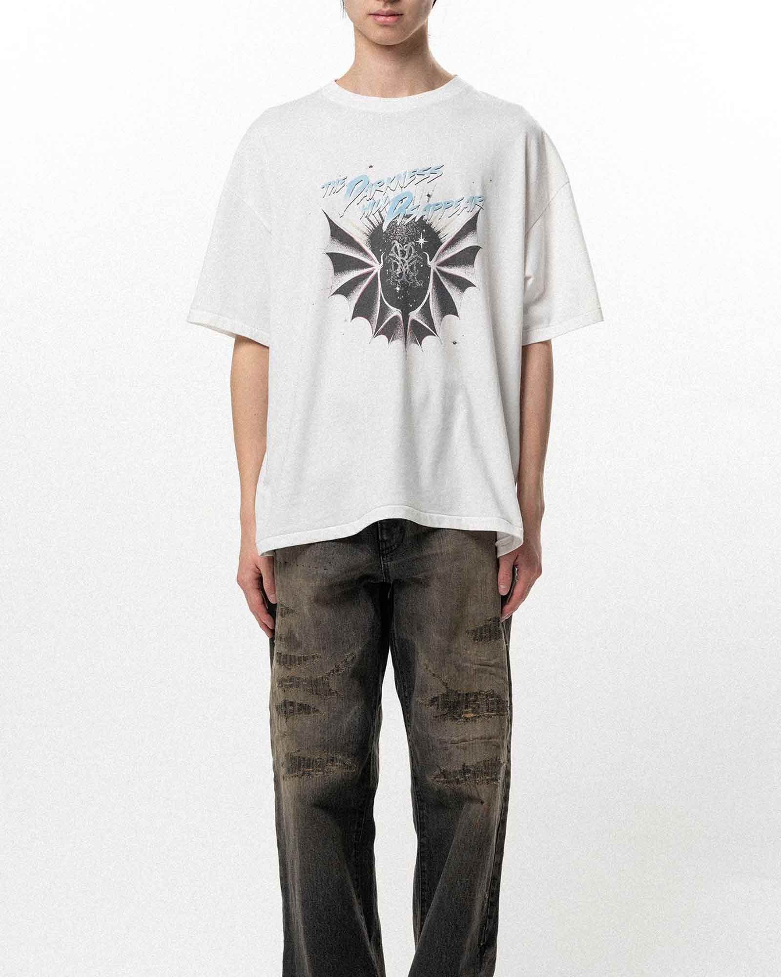 ★★ kaoです　★★ KAMIYA (カミヤ) SS26 “THE DARKNESS WILL DISAPPEAR” TEE T/C / WHITE