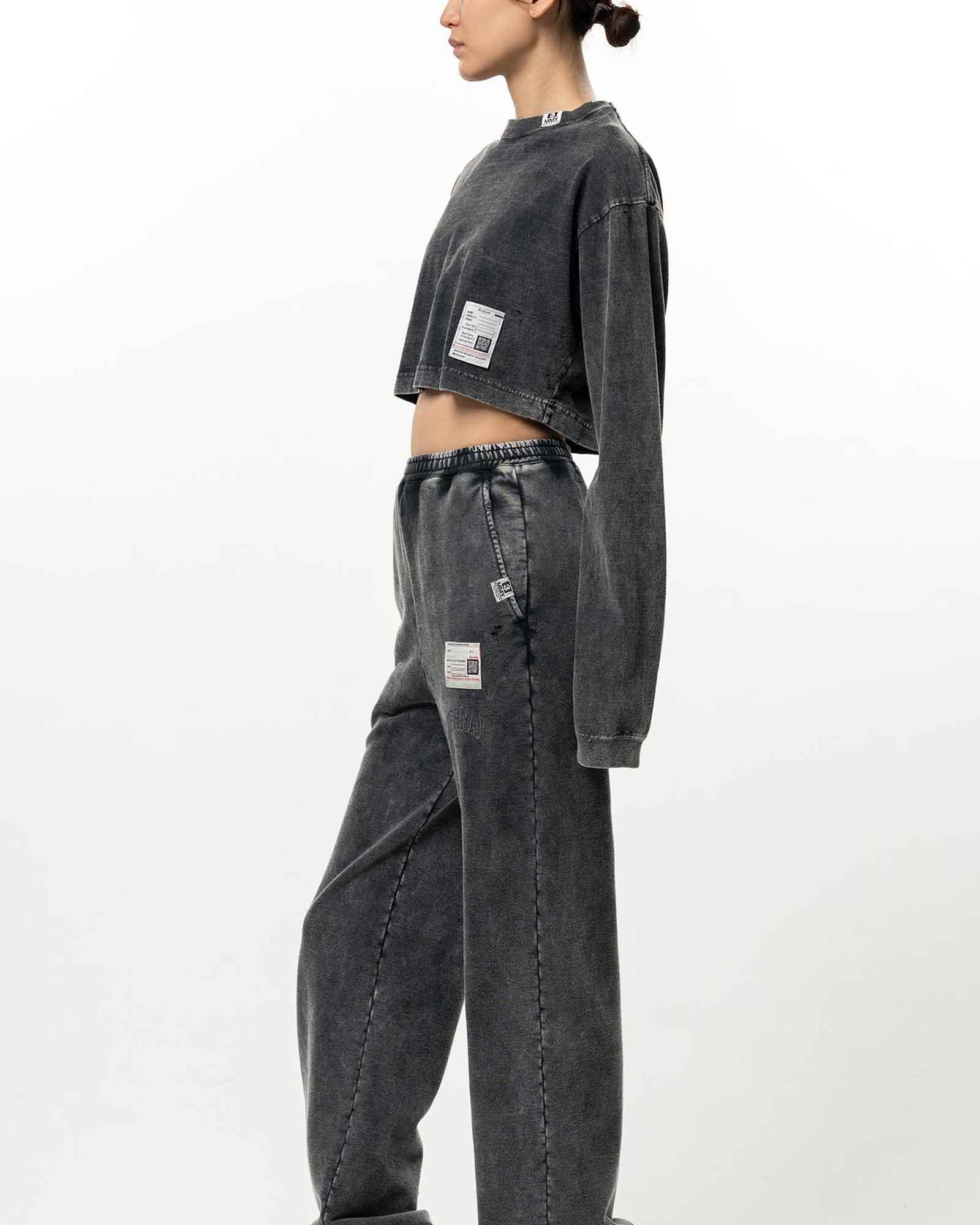 MIHARA YASUHIRO・Yasuhiro Mihara -  BLEACHED LS MINI TEE / BLACK
