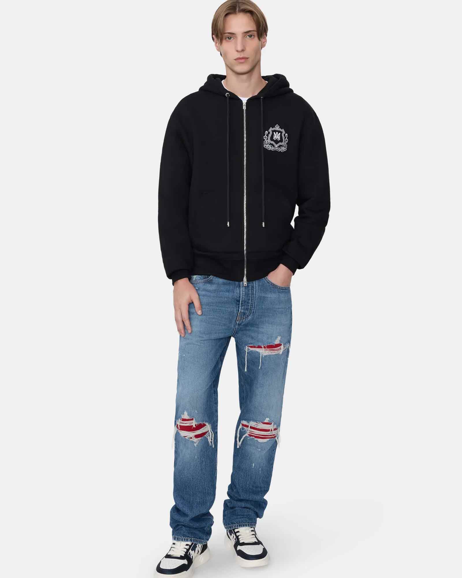 AMIRI・アミリ - パーカー・フーディ MA CREST ZIP HOODIE / BLACK