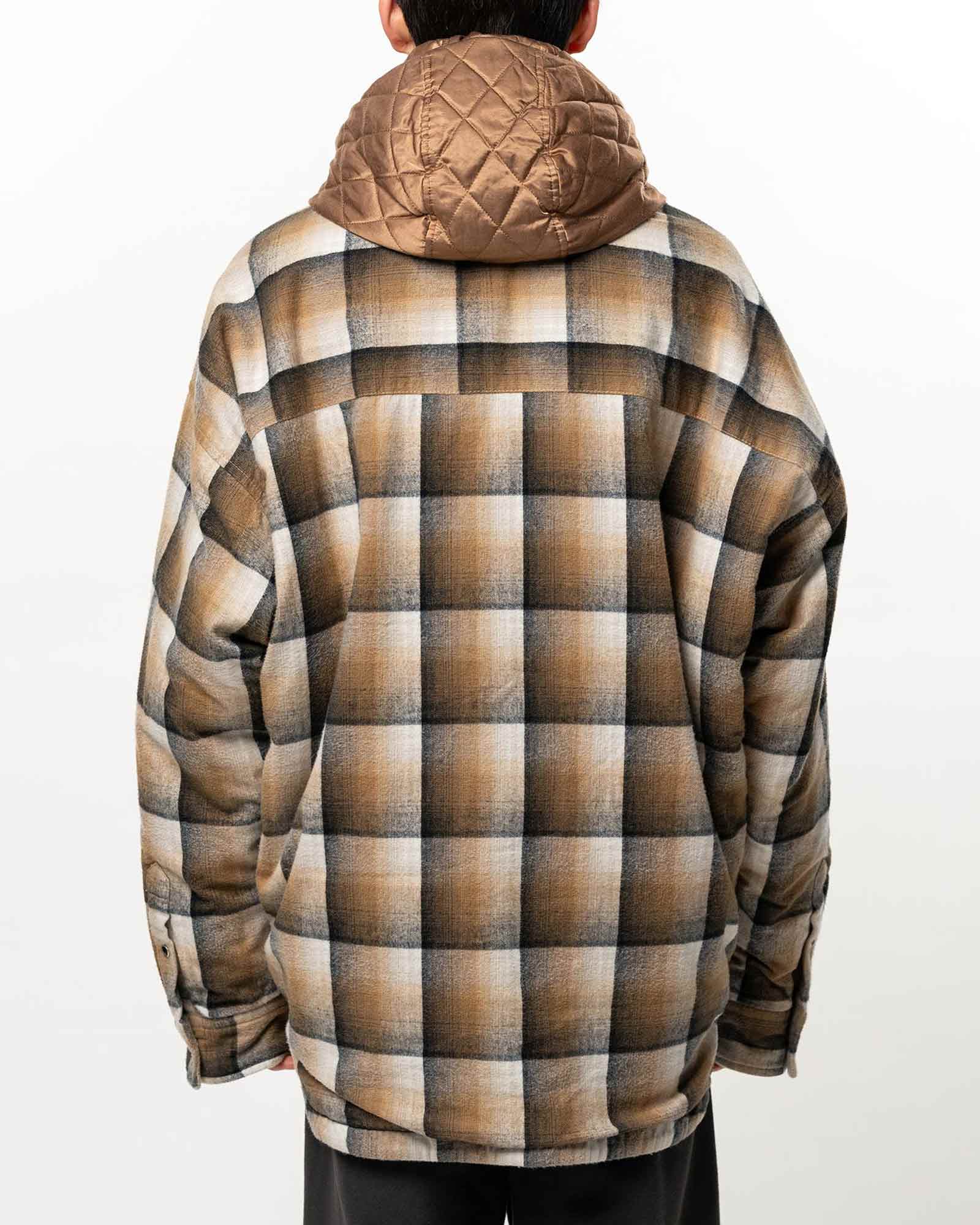 MIHARA YASUHIRO・ミハラヤスヒロ - ジャケット HOODED CHECK SHIRT / BEIGE