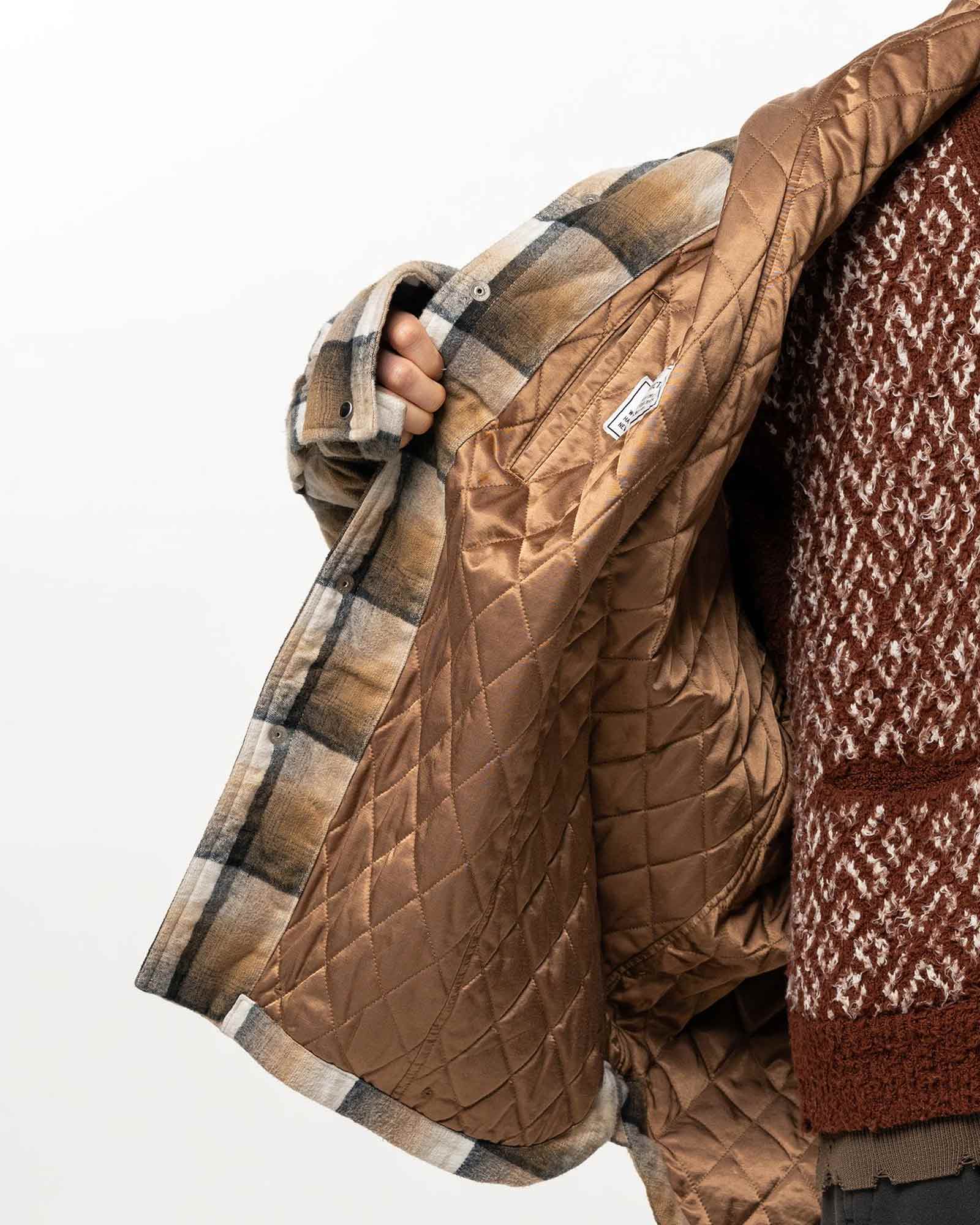 MIHARA YASUHIRO・ミハラヤスヒロ - ジャケット HOODED CHECK SHIRT / BEIGE