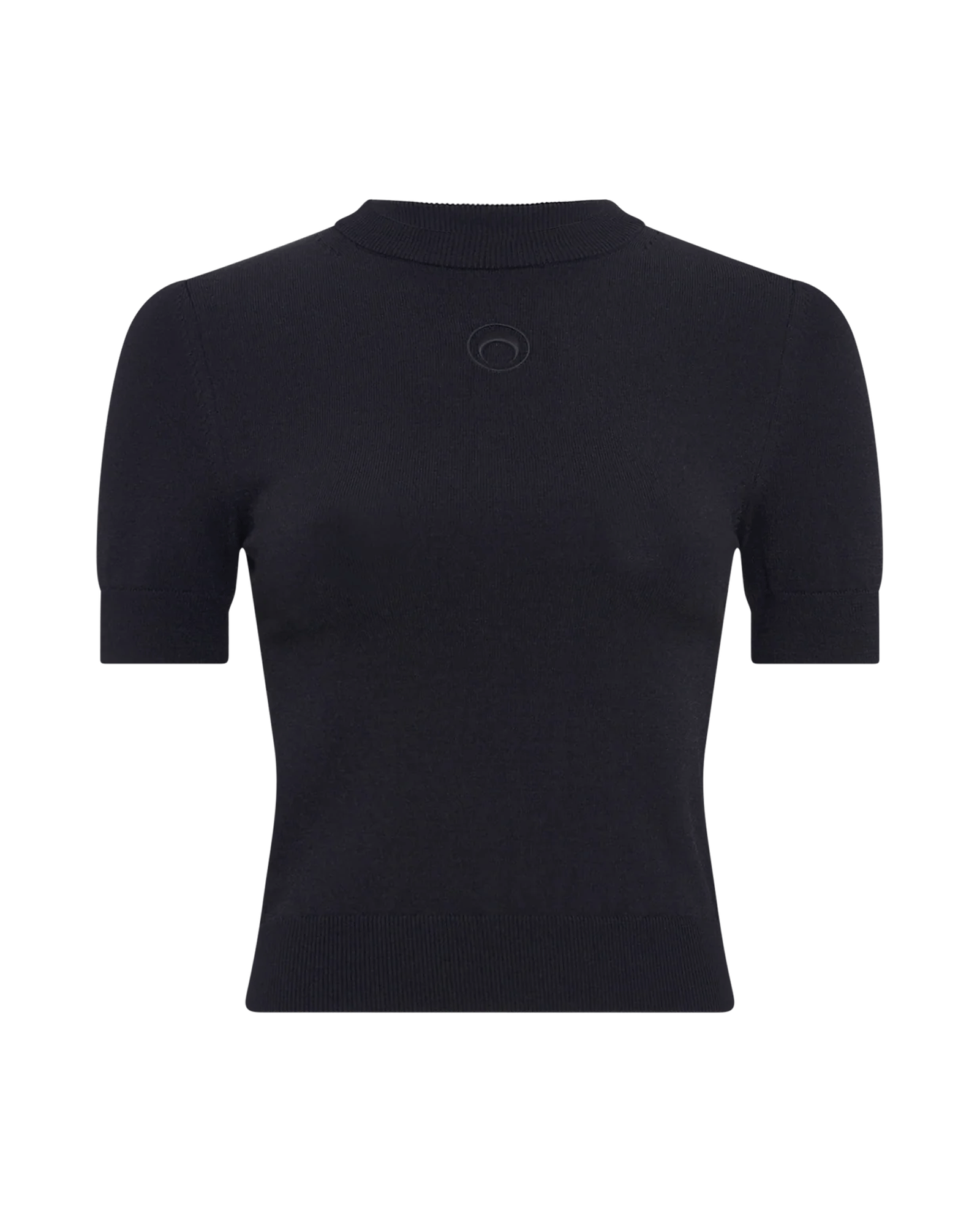 MOON LOGO KNIT SS CREWNECK SWEATER / BLACK