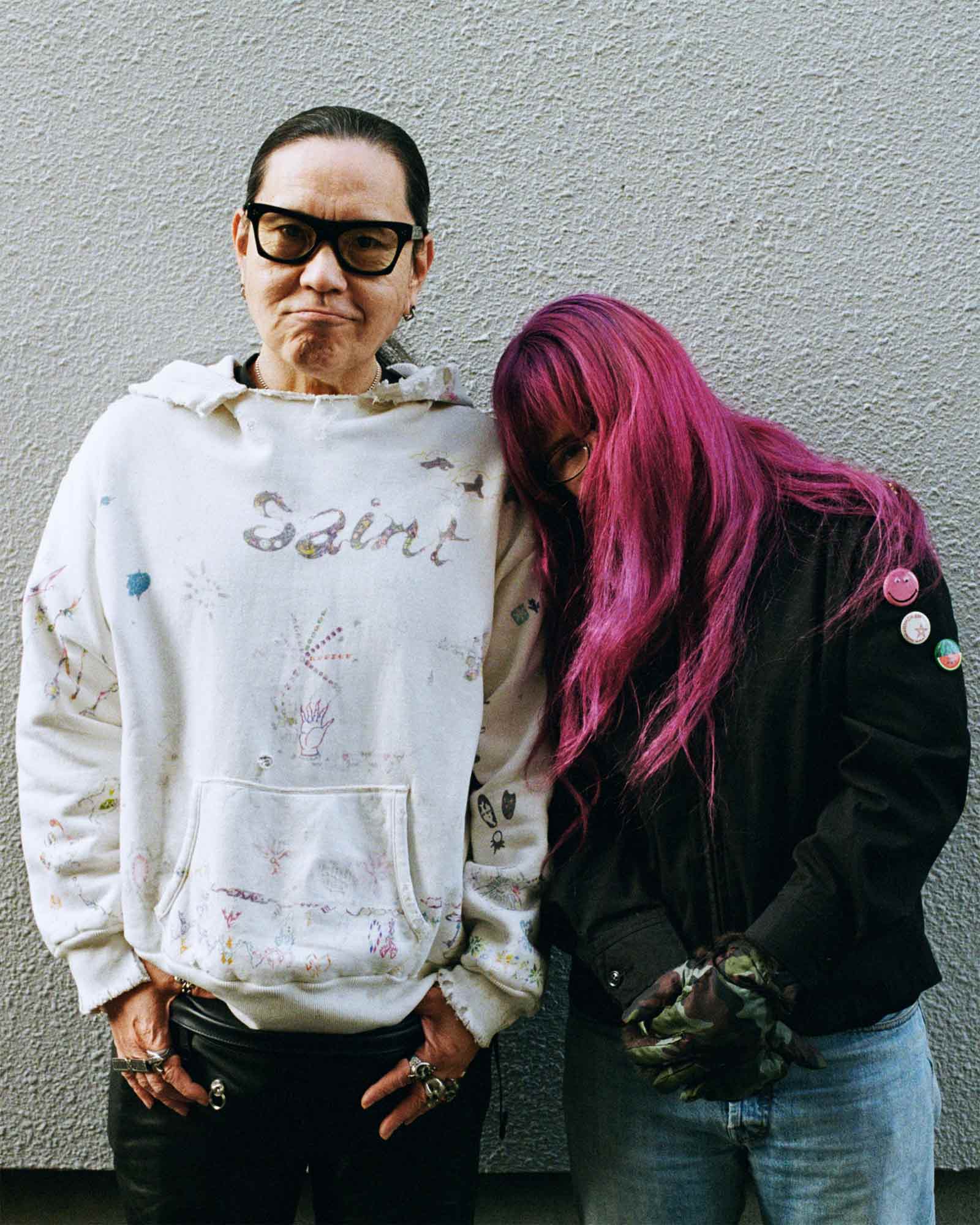 ©SAINT M××××××・圣迈克尔 -  COCO_DOUBLE FACE HOODIE / WHITE