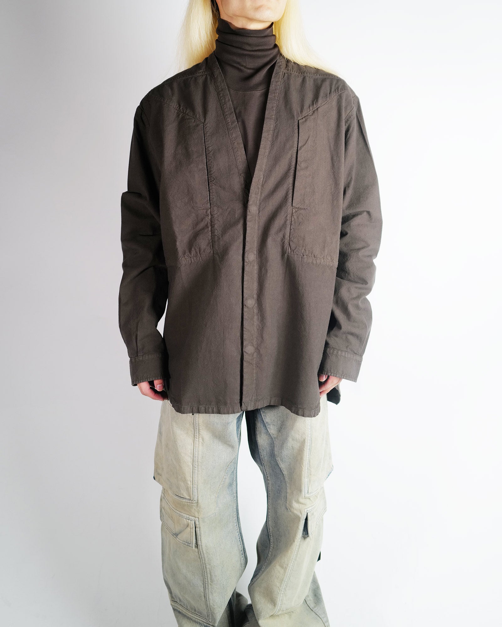 RICK OWENS DRKSHDW・リックオウエンス ダークシャドウ - アウター・ジャケット CAMICIA - LS LARRY JUMBO FOGPOCKET SHIRT / DARK DUST