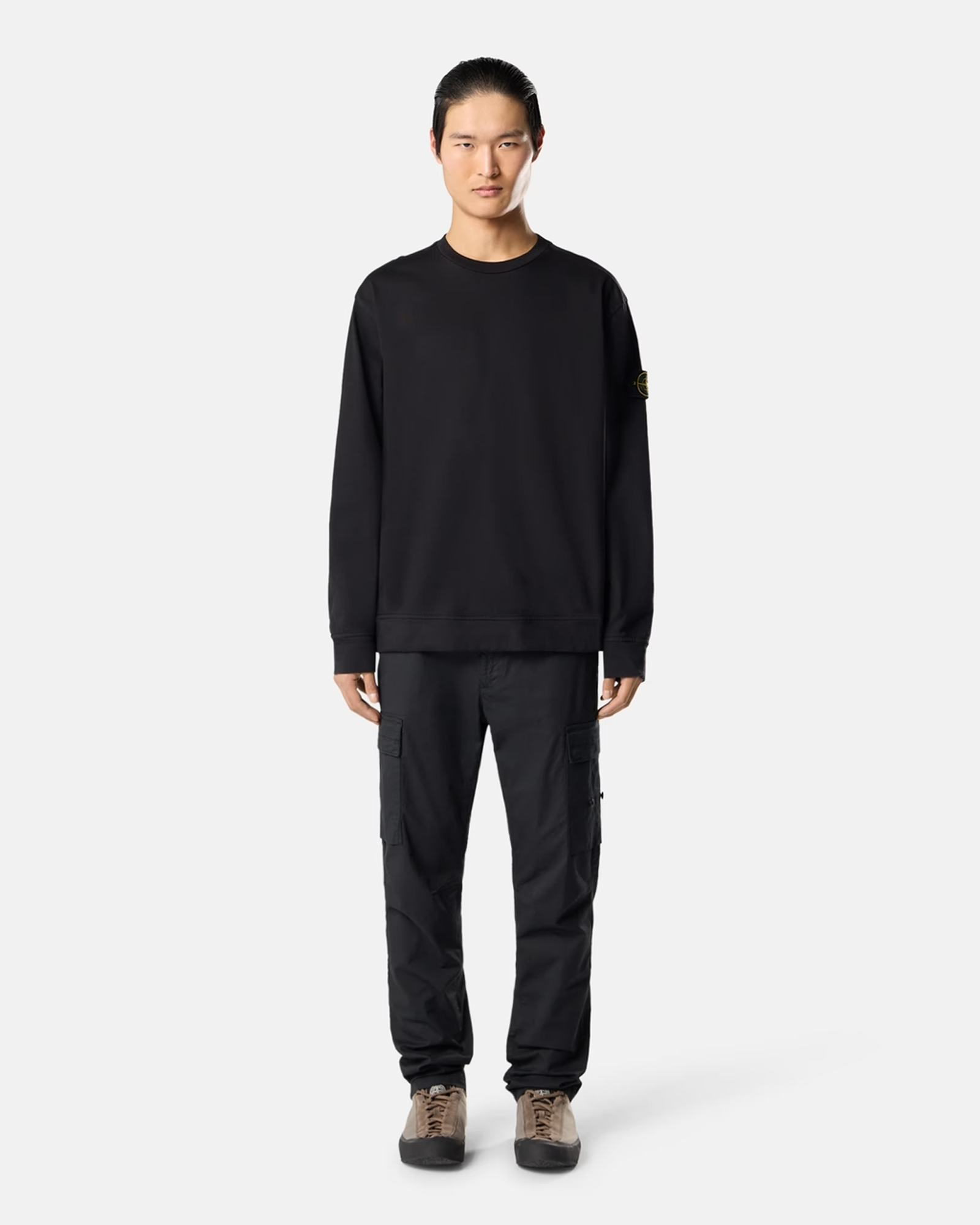 STONE ISLAND・ストーンアイランド - L/S Tシャツ HEAVY ORGANIC COTTON JERSEY L/S TSHIRT 6100057 / BLACK