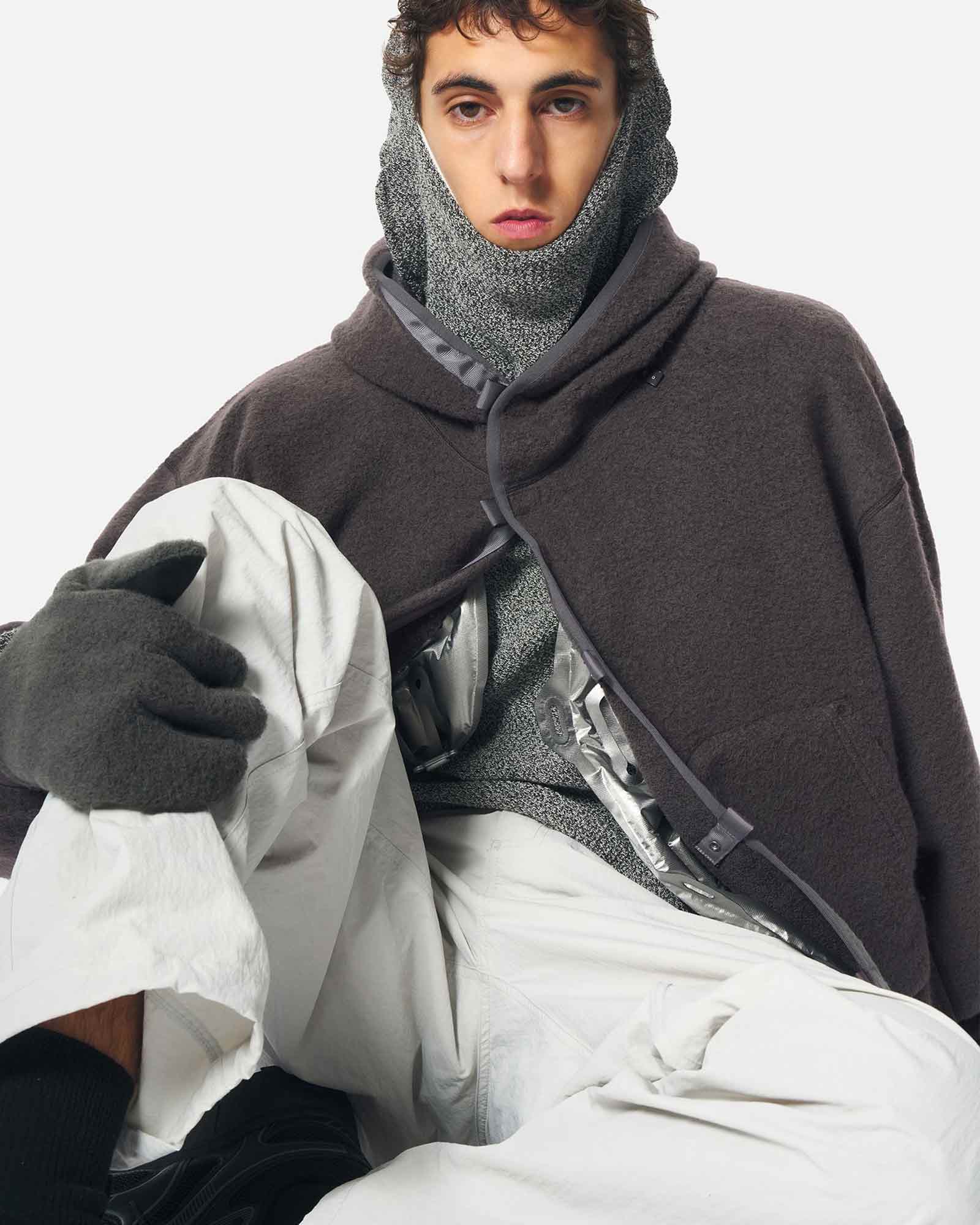 Goldwin 0・ゴールドウイン ゼロ - パーカー・フーディ WOOL FLEECE HOODIE / DARK LAVA