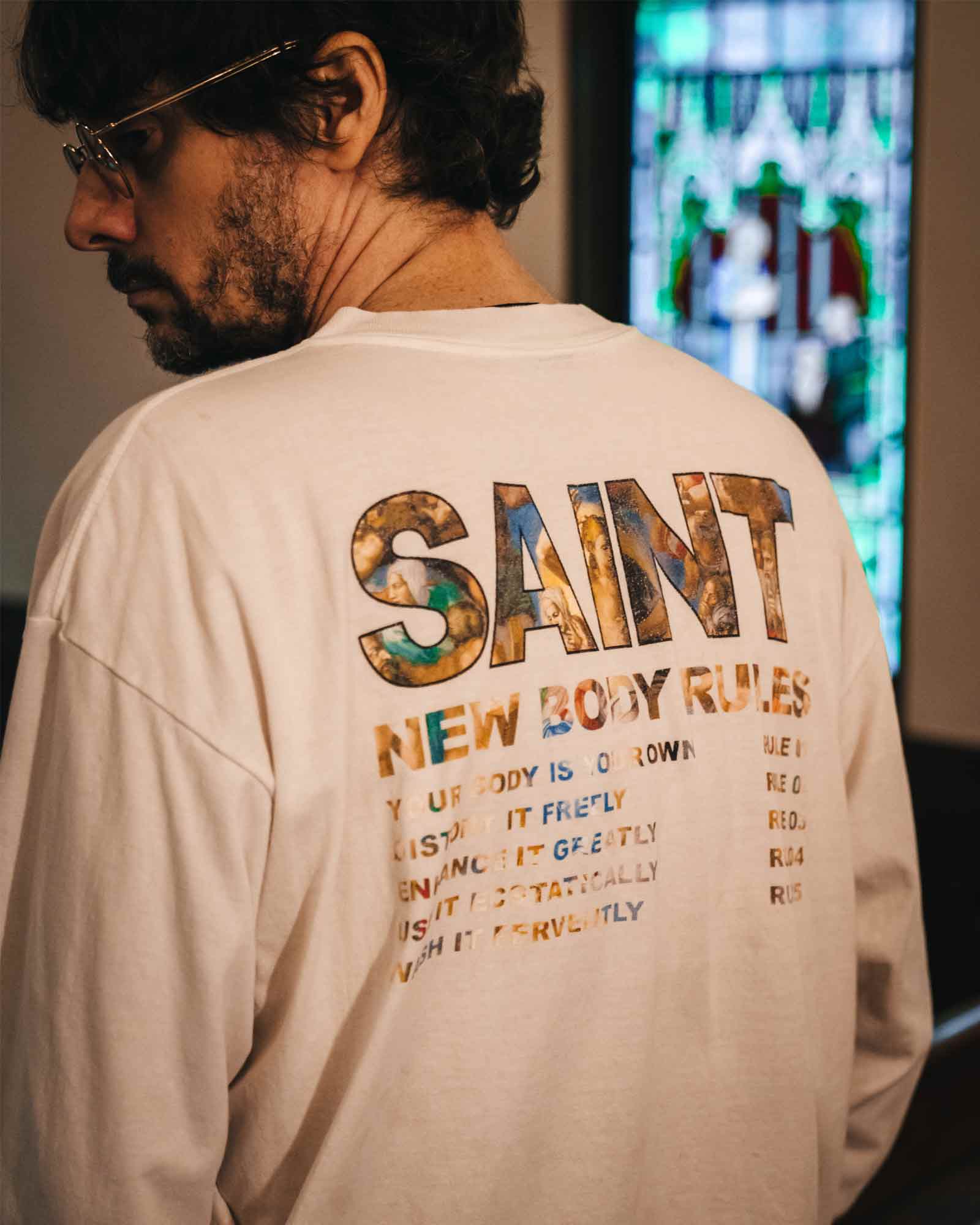 ©SAINT M××××××・saint michael -  LS TEE/NEW BODY RULES / WHITE