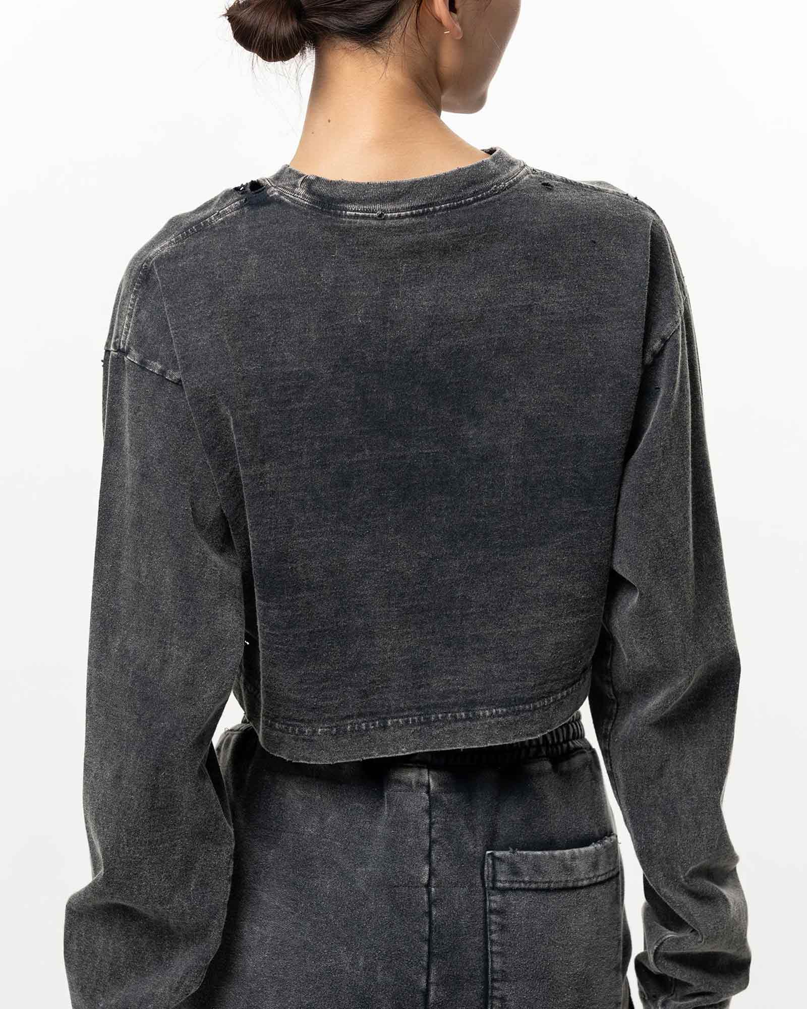 MIHARA YASUHIRO・Yasuhiro Mihara -  BLEACHED LS MINI TEE / BLACK