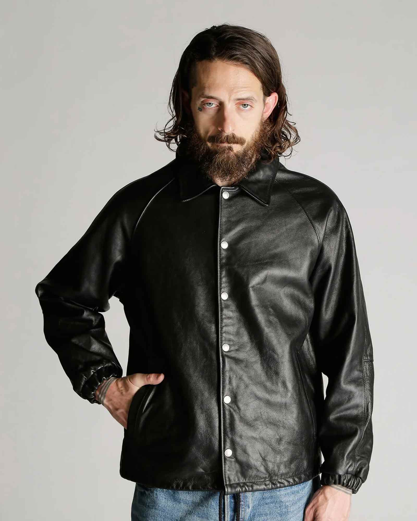 Schott・ショット - レザージャケット LEATHER COACH JACKET / BLACK