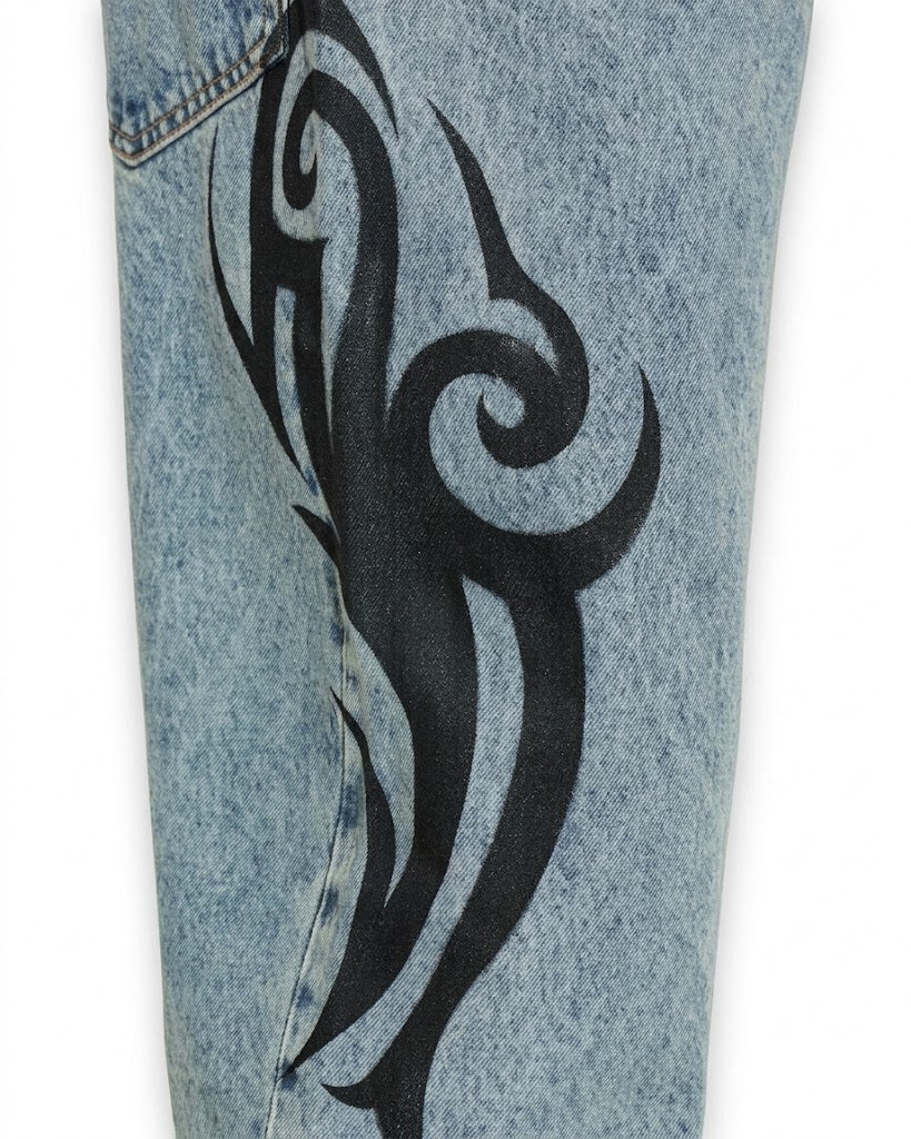 VETEMENTS・ヴェトモン - デニムパンツ GRAFFITI TRIBAL  BAGGY JEANS / VINTAGE BLUE