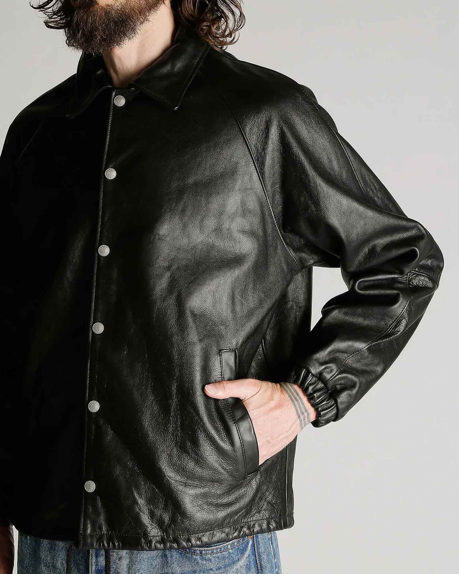 Schott・ショット - レザージャケット LEATHER COACH JACKET / BLACK