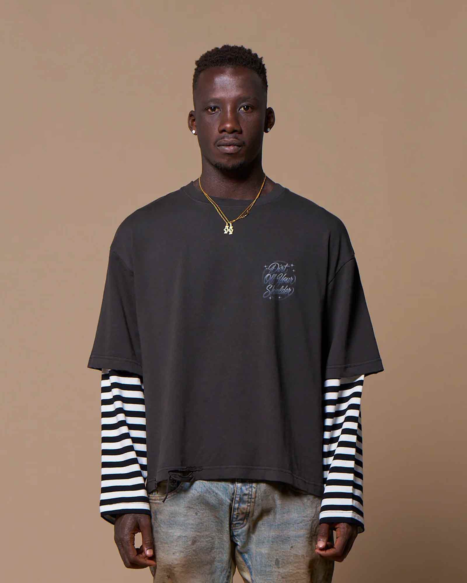 MLVINCE・メルヴィンス -  BKNY LAYERED LS TEE / WASHED BLACK