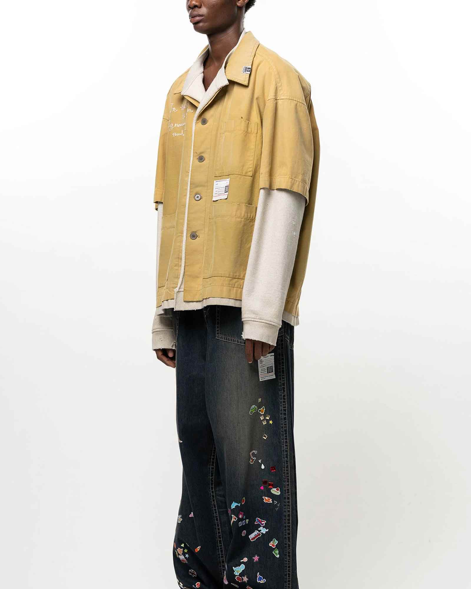 MIHARA YASUHIRO・ミハラヤスヒロ - シャツ LAYERED SWEAT × SHIRT / MUSTARD