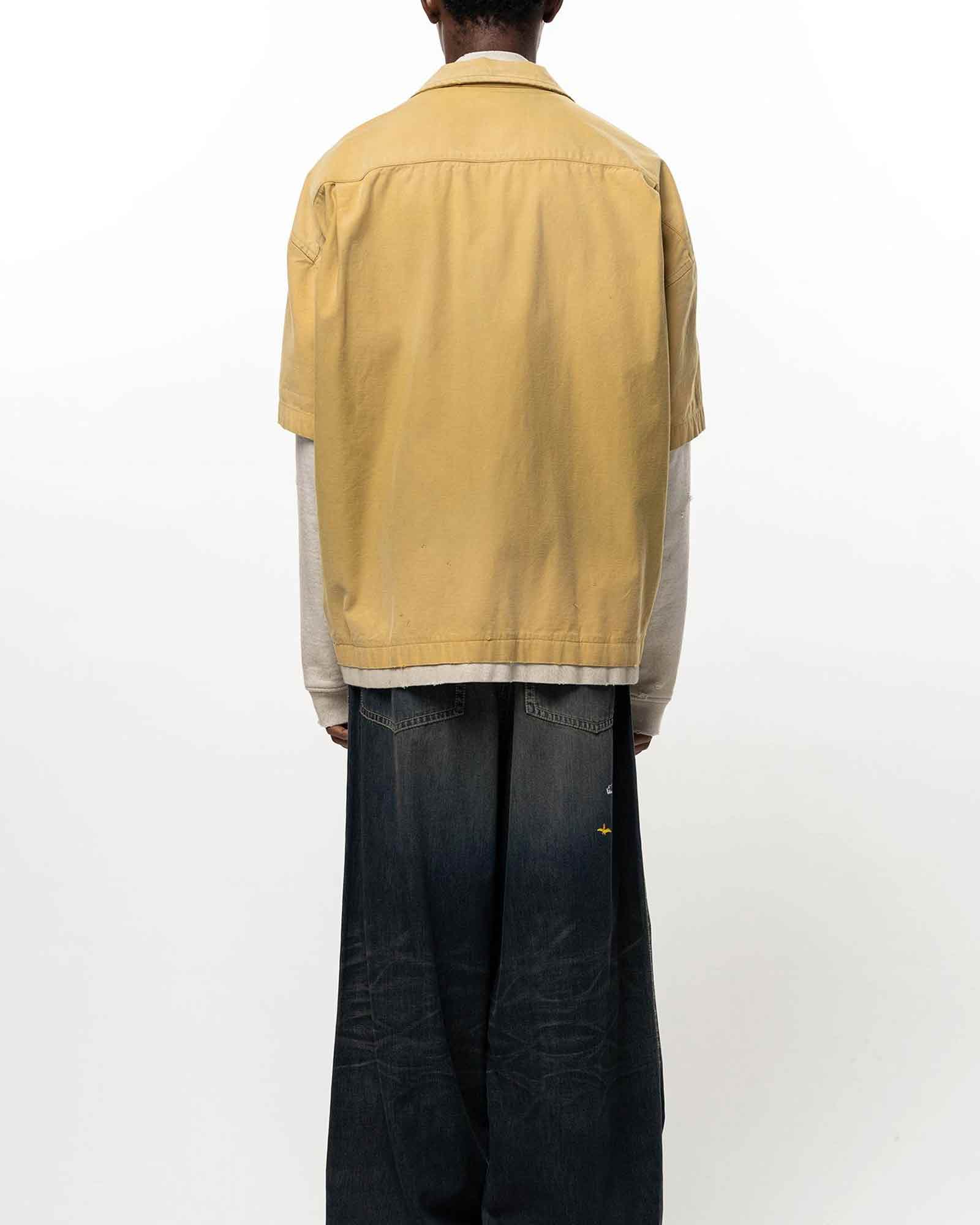 MIHARA YASUHIRO・ミハラヤスヒロ - シャツ LAYERED SWEAT × SHIRT / MUSTARD