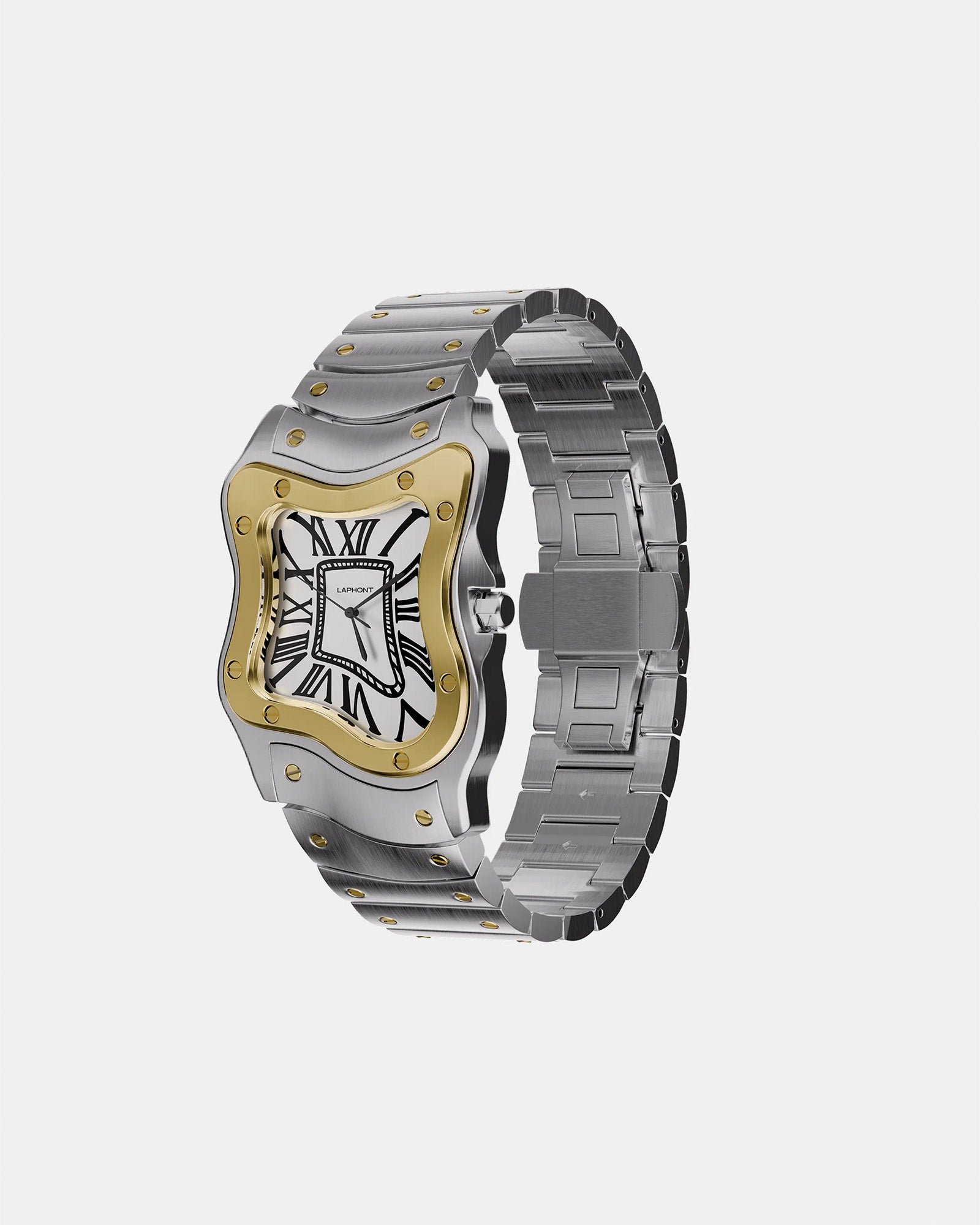 LAPHONT・ラフォン - ウォッチ LAURENT WATCH LARGE TWO-TONE CASE STEEL BAND WHITE DIAL / TWO-TONE