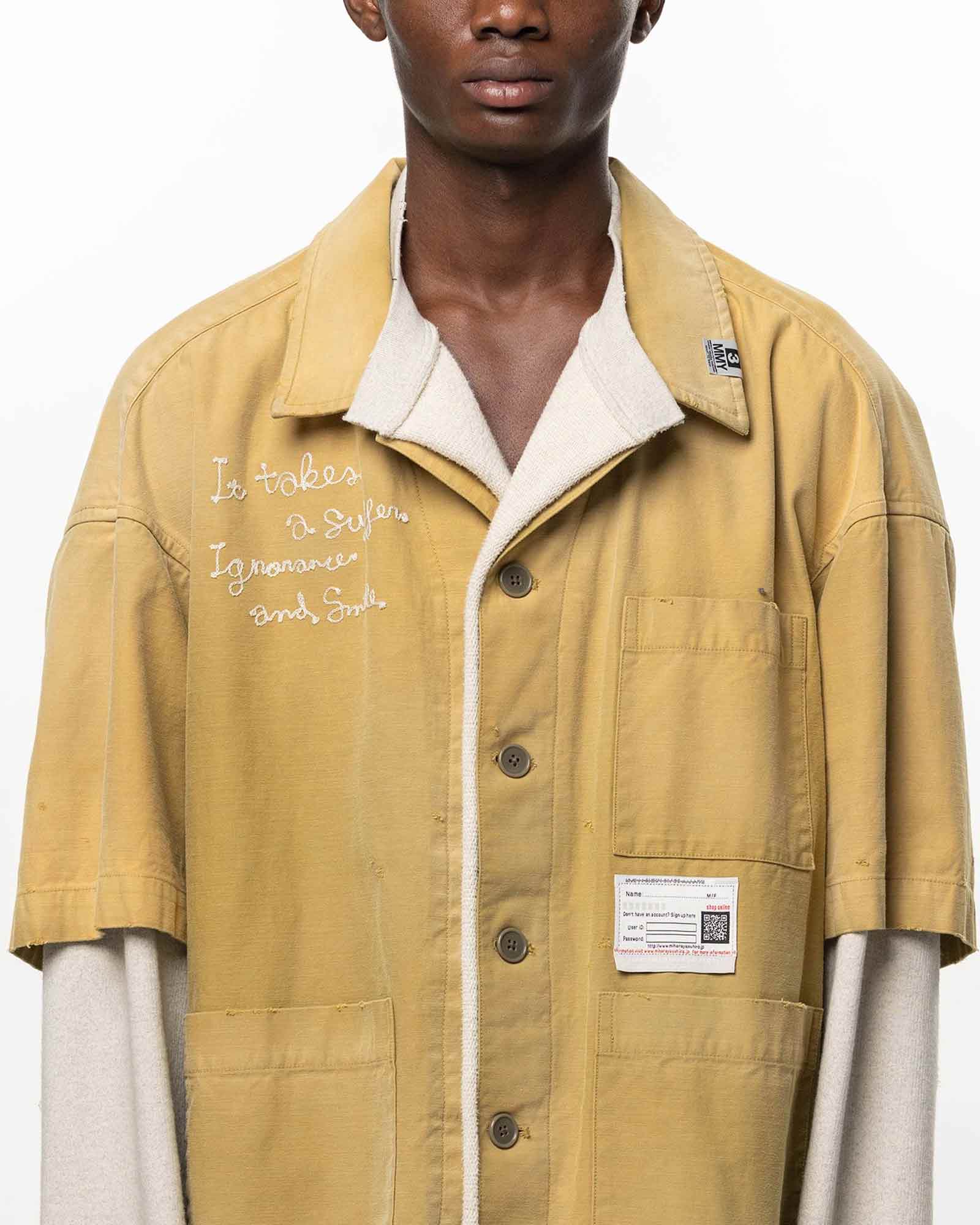 MIHARA YASUHIRO・ミハラヤスヒロ - シャツ LAYERED SWEAT × SHIRT / MUSTARD