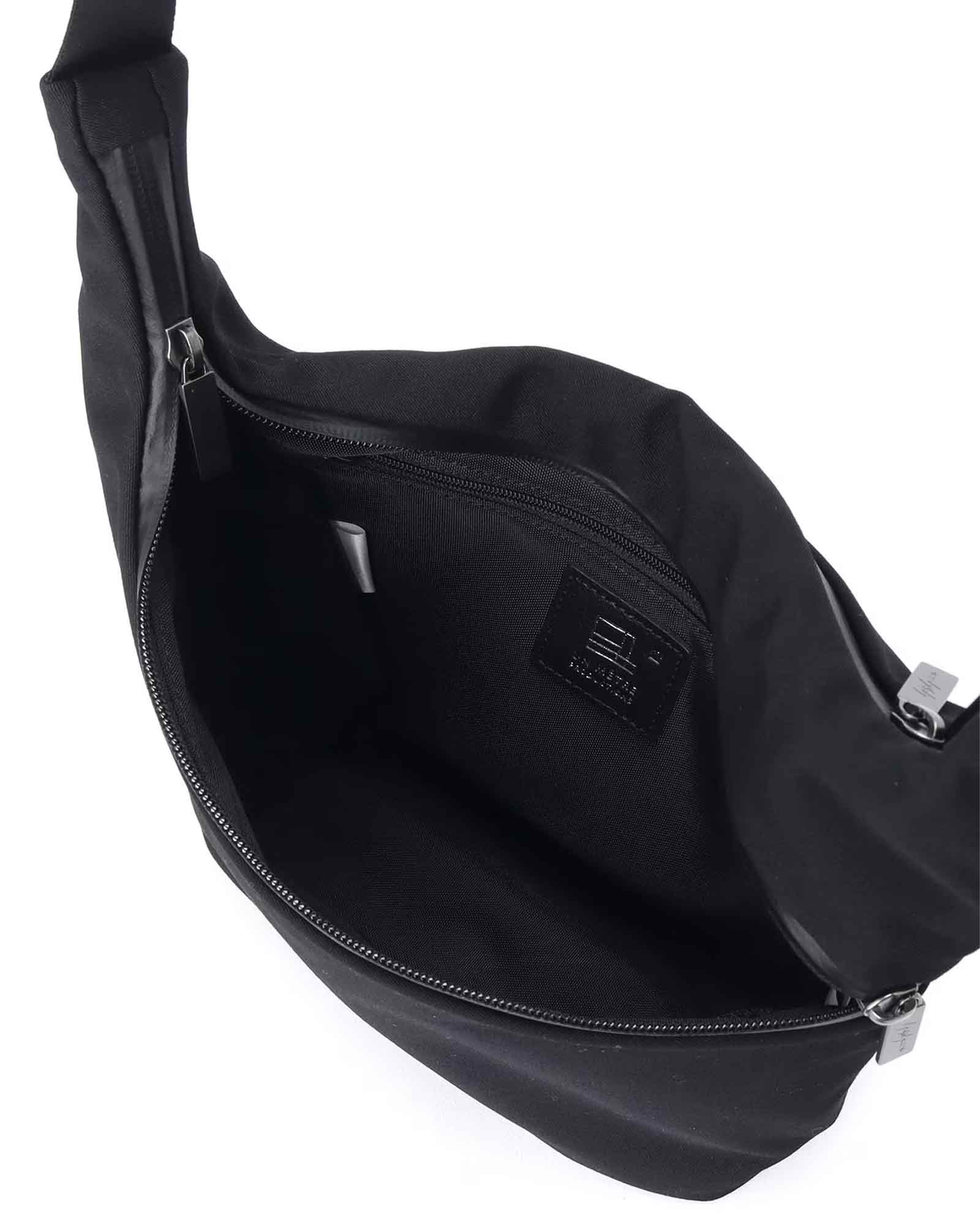 Yohji Yamamoto・Youji Yamamoto -  WOOL GABARDINE/NY OBLIQUE ZIPPER SACOCHE / BLACK
