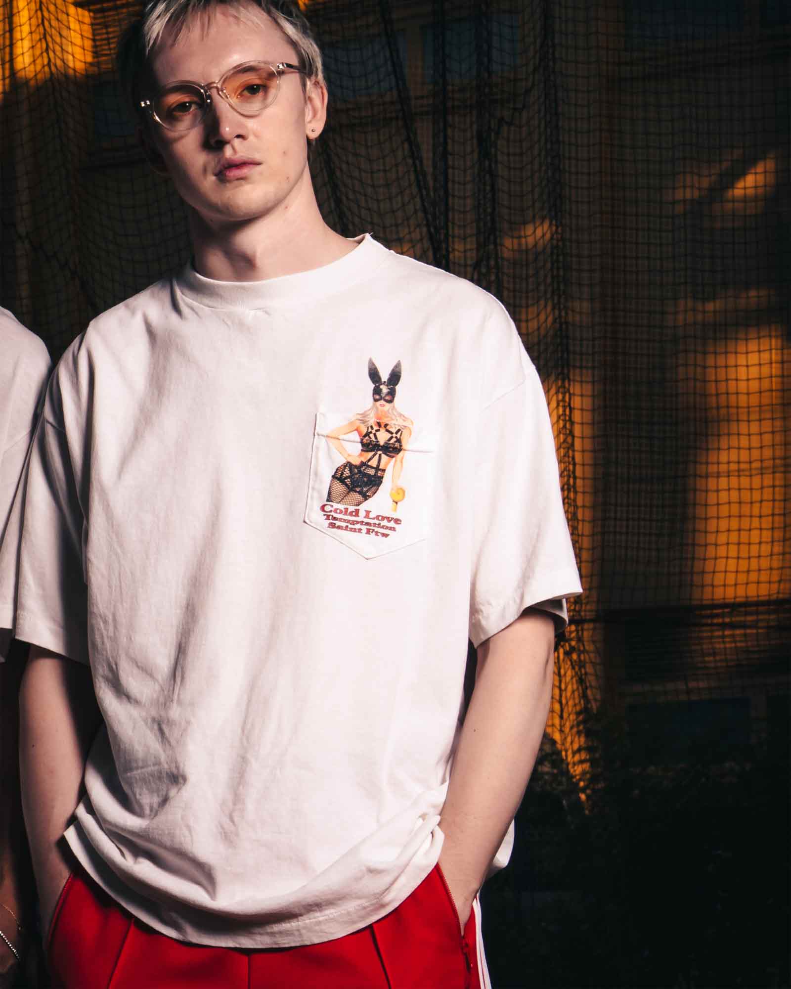 SAINT M×××××× (セントマイケル) SS26 SS T-SHIRT/POCKET/WHITE