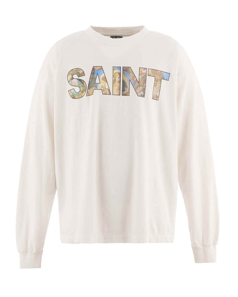 SAINT M×××××× (セントマイケル) AW25 LS TEE/NEW BODY RULES / WHITE