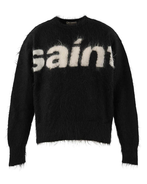 SAINT M××××××(セントマイケル) AW26 MOHAIR CREW KNIT/SAINT / BLACK