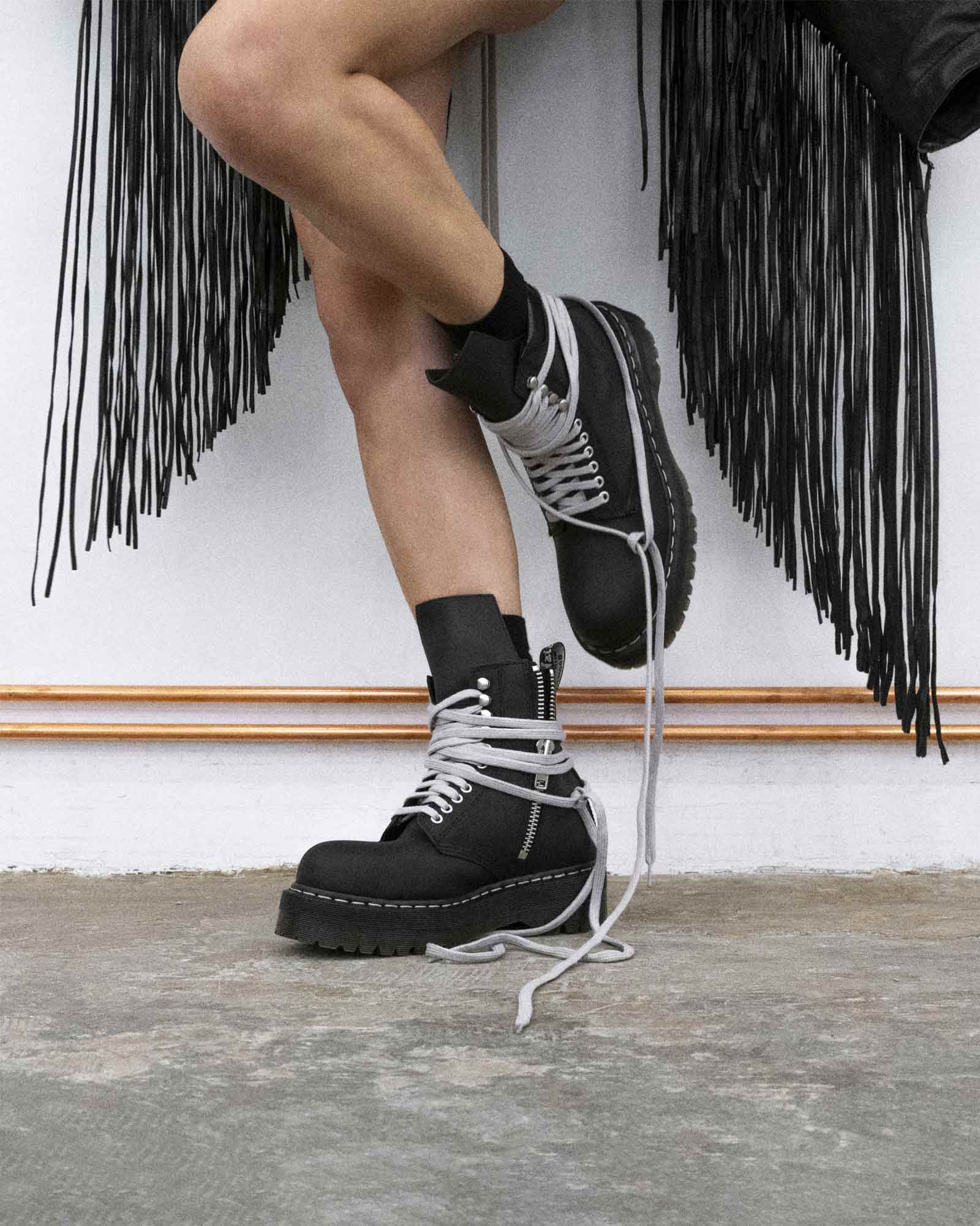 RICK OWENS・rick owens -  QUAD SOLE STEEL TOE BOOT / BLACK