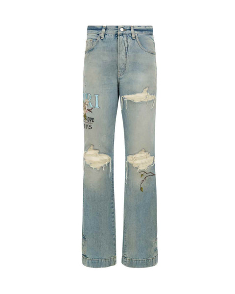 AMIRI (アミリ) SS26 CHATEAU MX1 STRAIGHT FLARE / AGED INDIGO