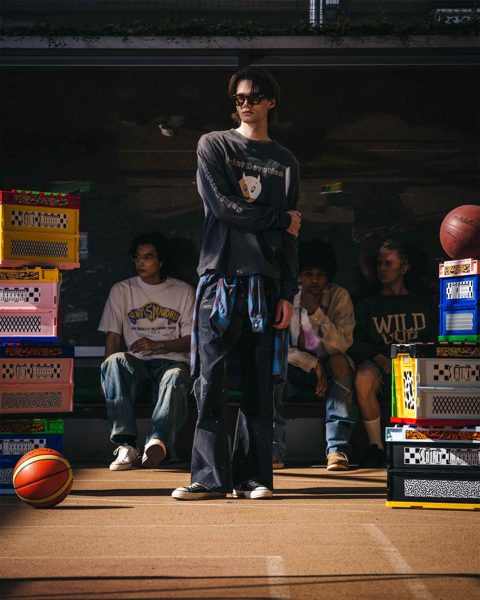 ©SAINT M××××××・圣迈克尔 -  LS T-SHIRT/SAINT DEVOTION / BLACK