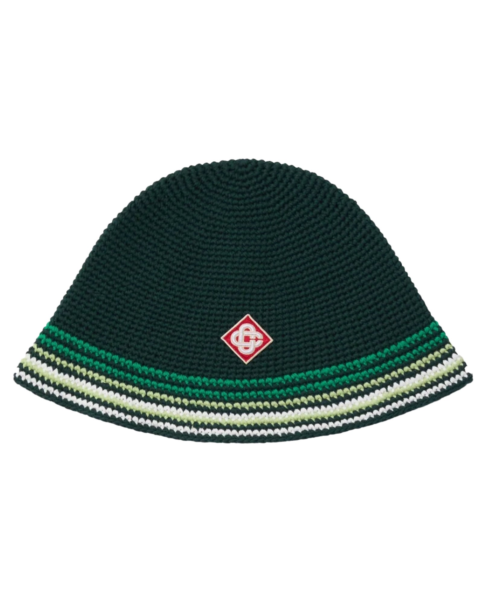 CASABLANCA・カサブランカ - ニットキャップ・ビーニー STRIPE CROCHET HAT / GREEN