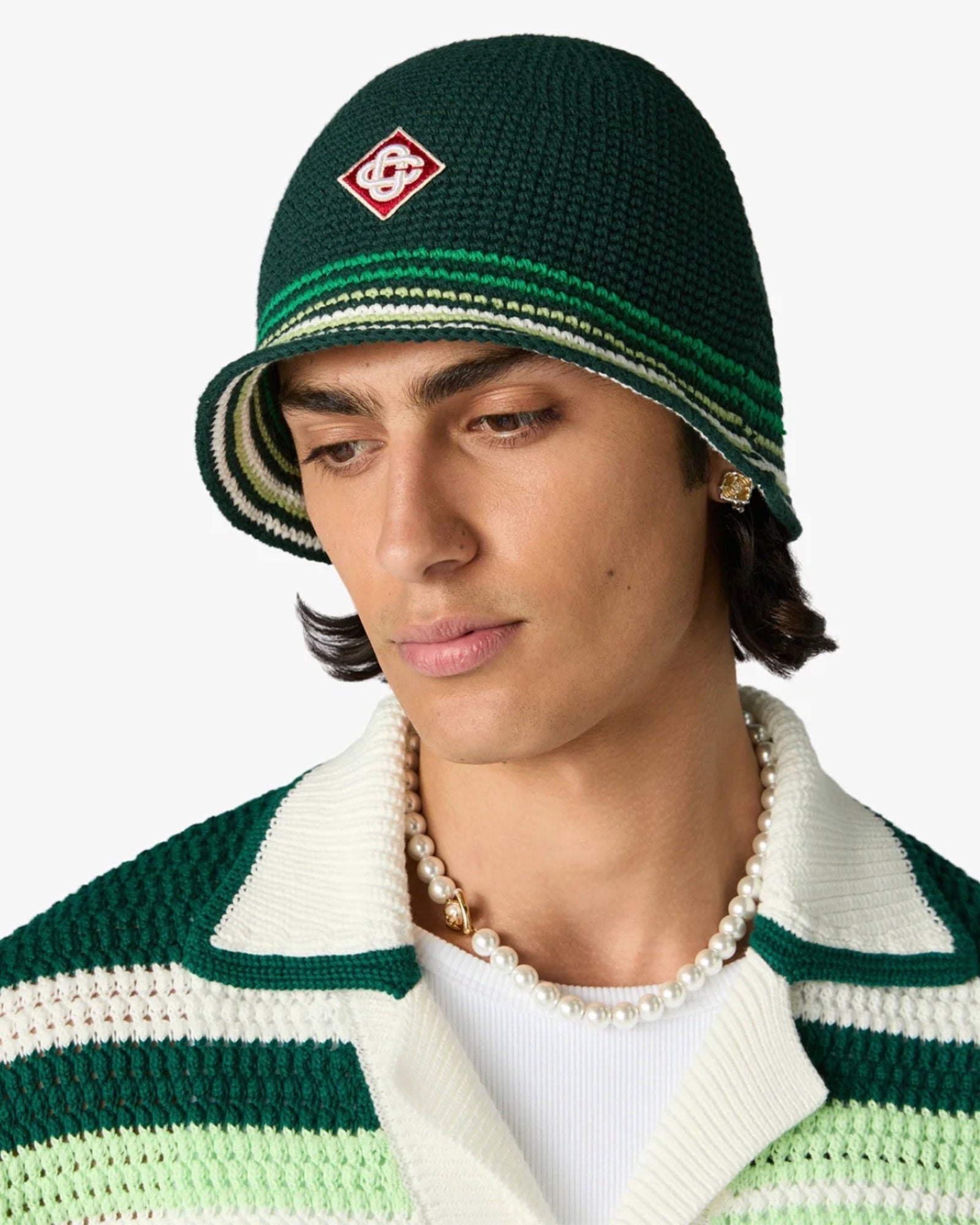 CASABLANCA (カサブランカ) SS26 ニットハット STRIPE CROCHET HAT