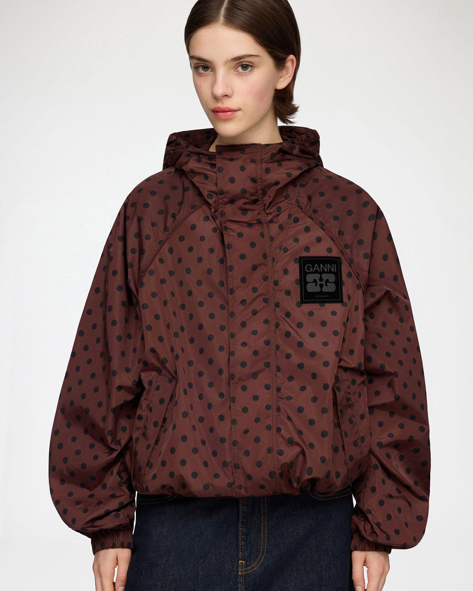 GANNI・ガニー - ジャケット PRINTED FLYWEIGHT NYLON JACKET / CHICORYCOF