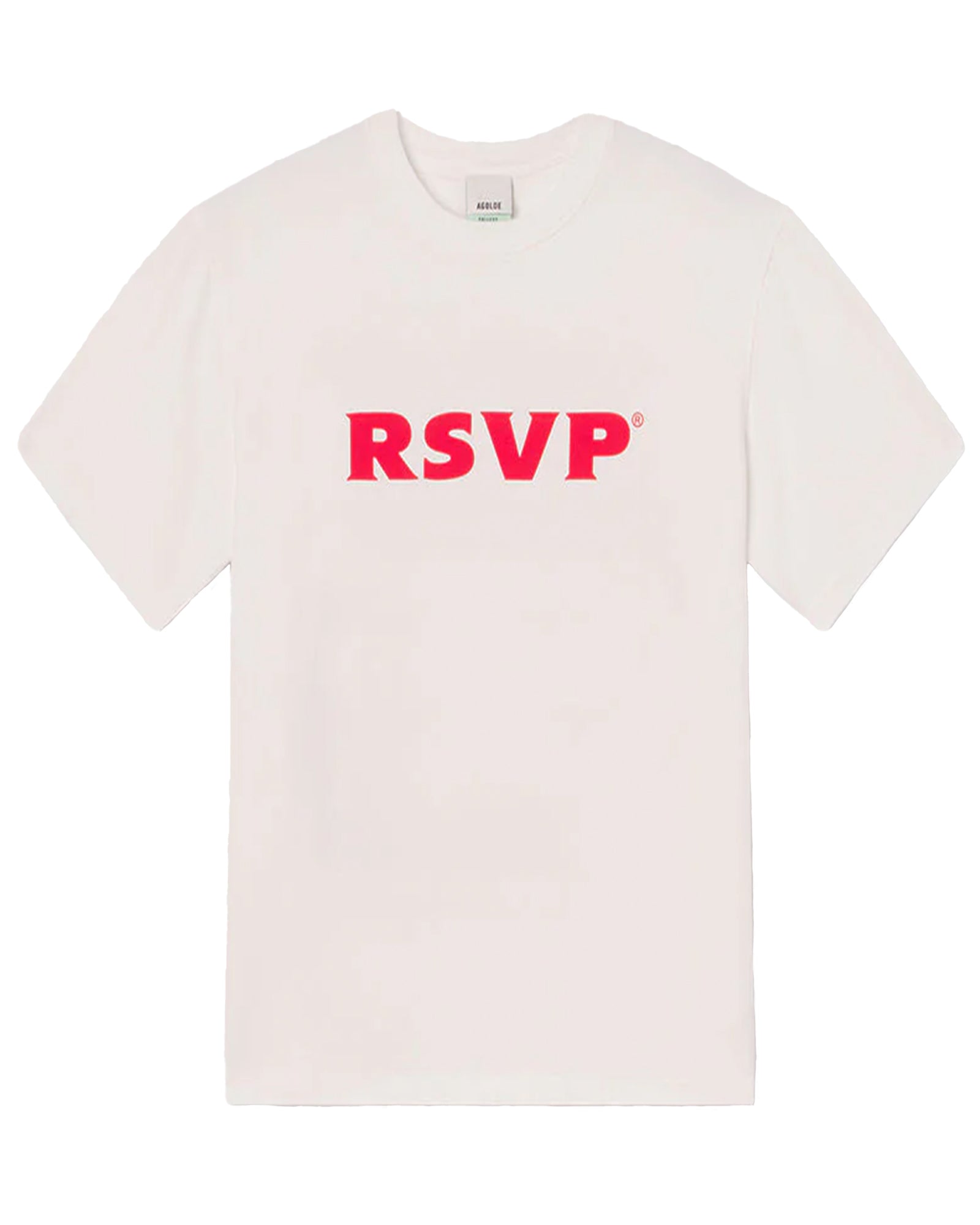 AGOLDE SHORT SLEEVE MOCK NECK TEXT / WHITE