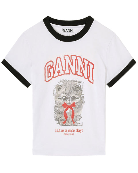 GANNI (ガニー) 26SS BASIC COTTON JERSEY MARGOT KITTY PRINT