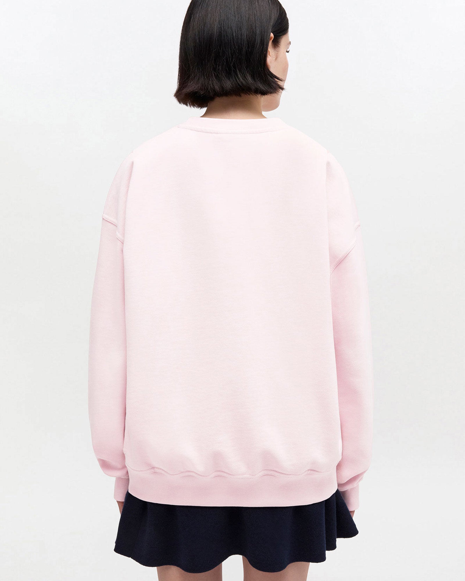 GANNI・ガニー - スウェット ISOLI CREWNECK PRINTED PUDDLE / CHALK PINK